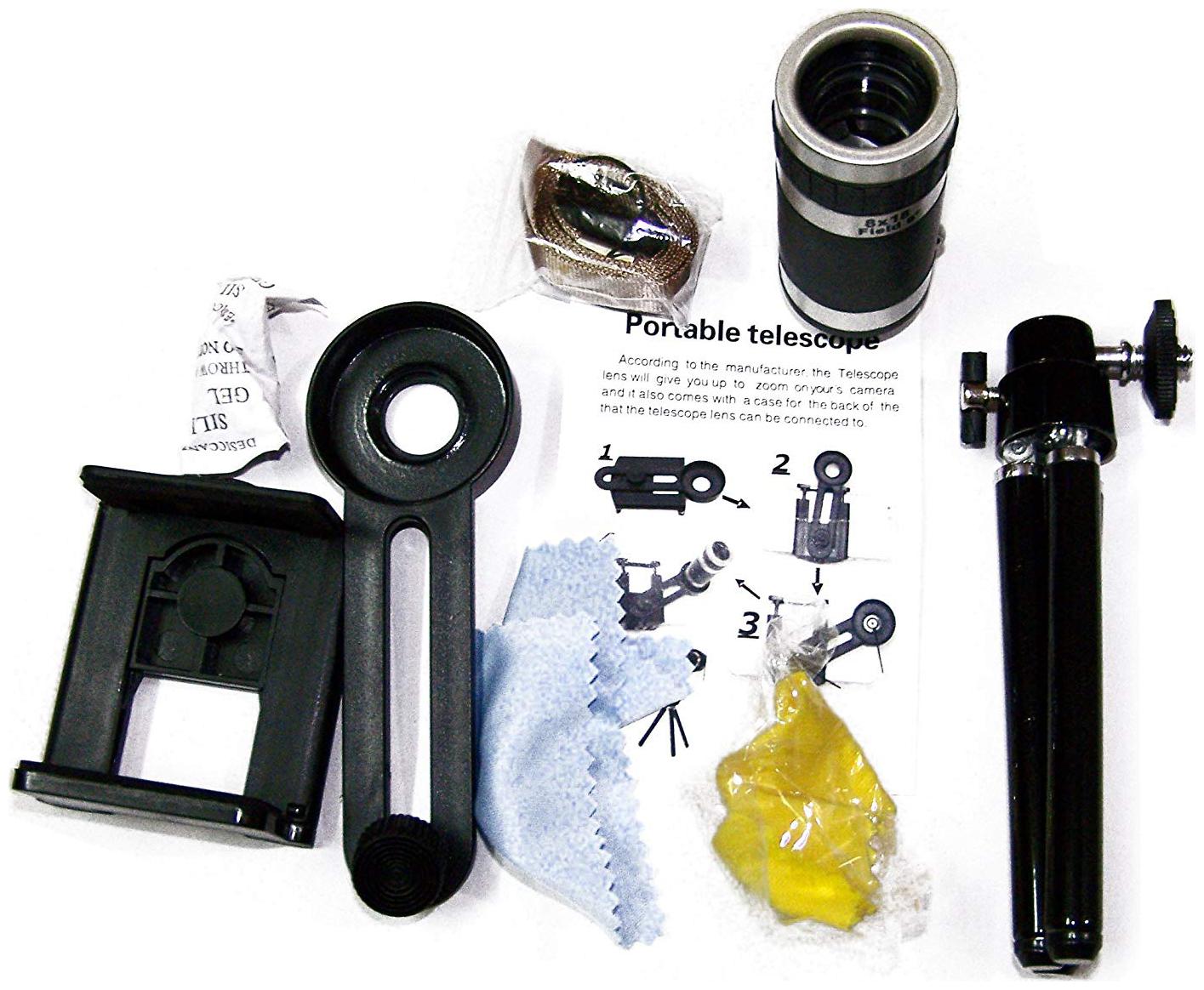 8X Optical Zoom Telescope t-56Mobile Camera Lens Kit with Tripod Adjustable Holder 
8X Optical Zoom Telescope t-56Mobile Camera Lens Kit with Tripod Adjustable Holder