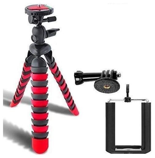 Arhub Gorila fully flexible Portable Foldable Camera Mobile Tripod with Mobile Clip Holder (Red Black)
Arhub Gorila fully flexible Portable Foldable Camera Mobile Tripod with Mobile Clip Holder (Red Black)