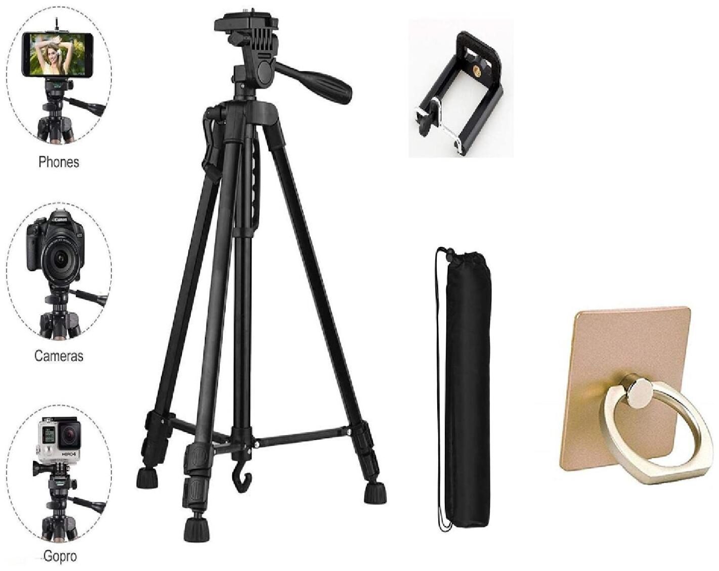 G GAPFILL 3366 Extentable 4 5 Feet Tripod Stand for Mobile GoPro DSLR Camera WITH FREE PHONE RING
G GAPFILL 3366 Extentable 4 5 Feet Tripod Stand for Mobile GoPro DSLR Camera WITH FREE PHONE RING