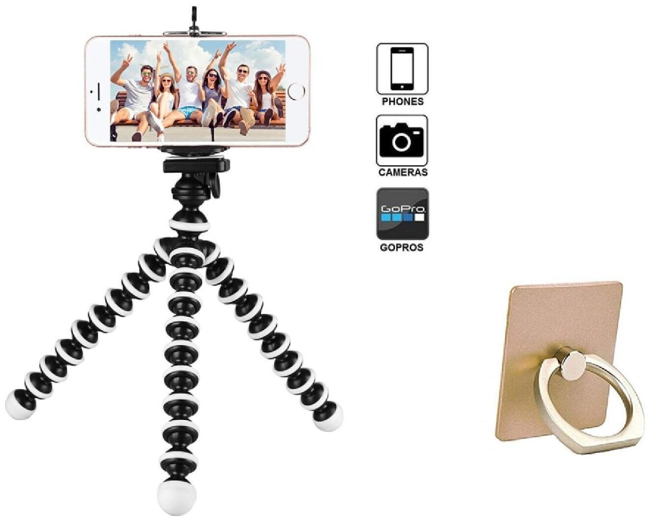 G Gapfill Flexible Multi Functional Gorilla Tripod 10 Inch (Size L) Foldable Octopus Mini Tripod Stand For Mobile Camera Dslr Smartphone And Action Camera With Free Phone Ring
G Gapfill Flexible Multi Functional Gorilla Tripod 10 Inch (Size L) Foldable Octopus Mini Tripod Stand For Mobile Camera Dslr Smartphone And Action Camera With Free Phone Ring