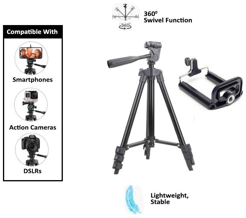 TSV 3120 Foldable Camera Tripod with Mobile Clip Holder Bracket For Oppo Samsung Apple Motorola redmi
TSV 3120 Foldable Camera Tripod with Mobile Clip Holder Bracket For Oppo Samsung Apple Motorola redmi