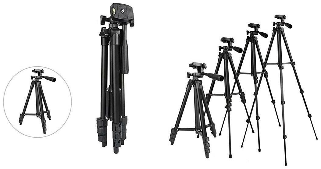 TSV 3120 Portable and Foldable Camera - Tripod with Mobile Clip Holder Bracket Stand with 3-Dimensional Head 150 g (Black)
TSV 3120 Portable and Foldable Camera - Tripod with Mobile Clip Holder Bracket Stand with 3-Dimensional Head 150 g (Black)