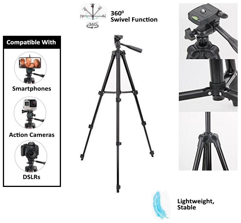 TSV Tripod-3120 Portable Adjustable Aluminum Lightweight Camera Stand For Samsung Galaxy s9
TSV Tripod-3120 Portable Adjustable Aluminum Lightweight Camera Stand For Samsung Galaxy s9