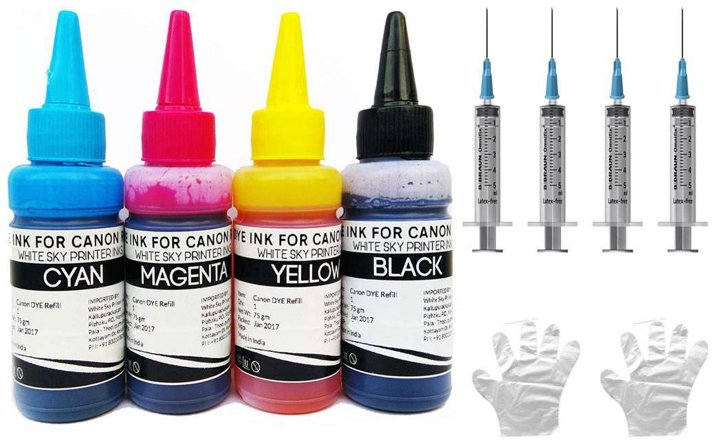 White Sky Canon Printer Refill Ink for Canon Pixma MG 2570s MG 2170 MG2270 MG 2470 MG 2570 MG 2970 Printers - 75ml x 4 Bottles Cyan Magenta Yellow Black with Refilling Syringes
White Sky Canon Printer Refill Ink for Canon Pixma MG 2570s MG 2170 MG2270 MG 2470 MG 2570 MG 2970 Printers - 75ml x 4 Bottles Cyan Magenta Yellow Black with Refilling Syringes