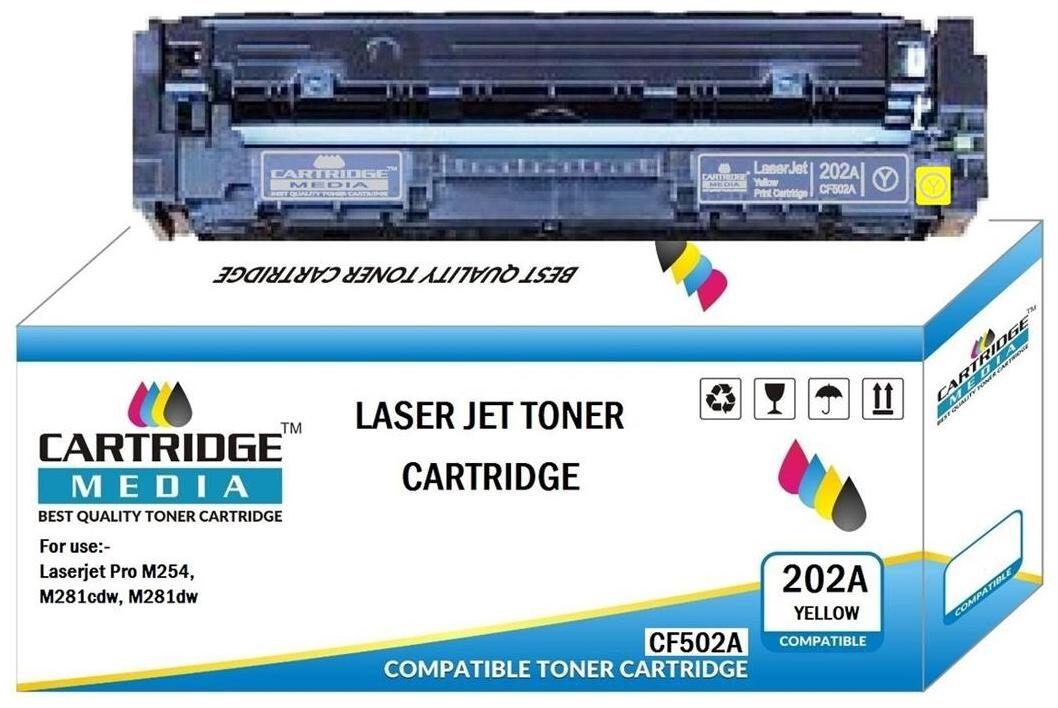 CARTRIDGE MEDIA 202A Compatible for Hp CF502A Yellow Toner Cartridge for HP Laserjet Printer Pro M254dw M254nw MFP M280nw M281fdn M281fdw (Yellow)
CARTRIDGE MEDIA 202A Compatible for Hp CF502A Yellow Toner Cartridge for HP Laserjet Printer Pro M254dw M254nw MFP M280nw M281fdn M281fdw (Yellow)