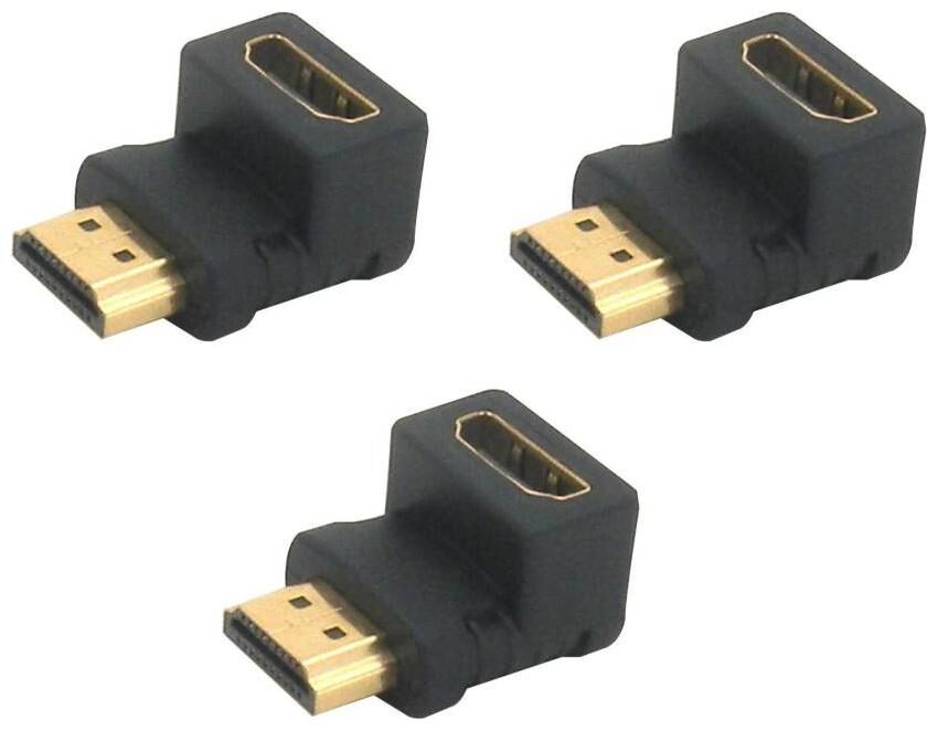 De-TechInn Pack of 3 pcs Male to Female Extension RIGHT ANGLE L shape Full HD 1080p HDMI Connector Adapter Plug
De-TechInn Pack of 3 pcs Male to Female Extension RIGHT ANGLE L shape Full HD 1080p HDMI Connector Adapter Plug