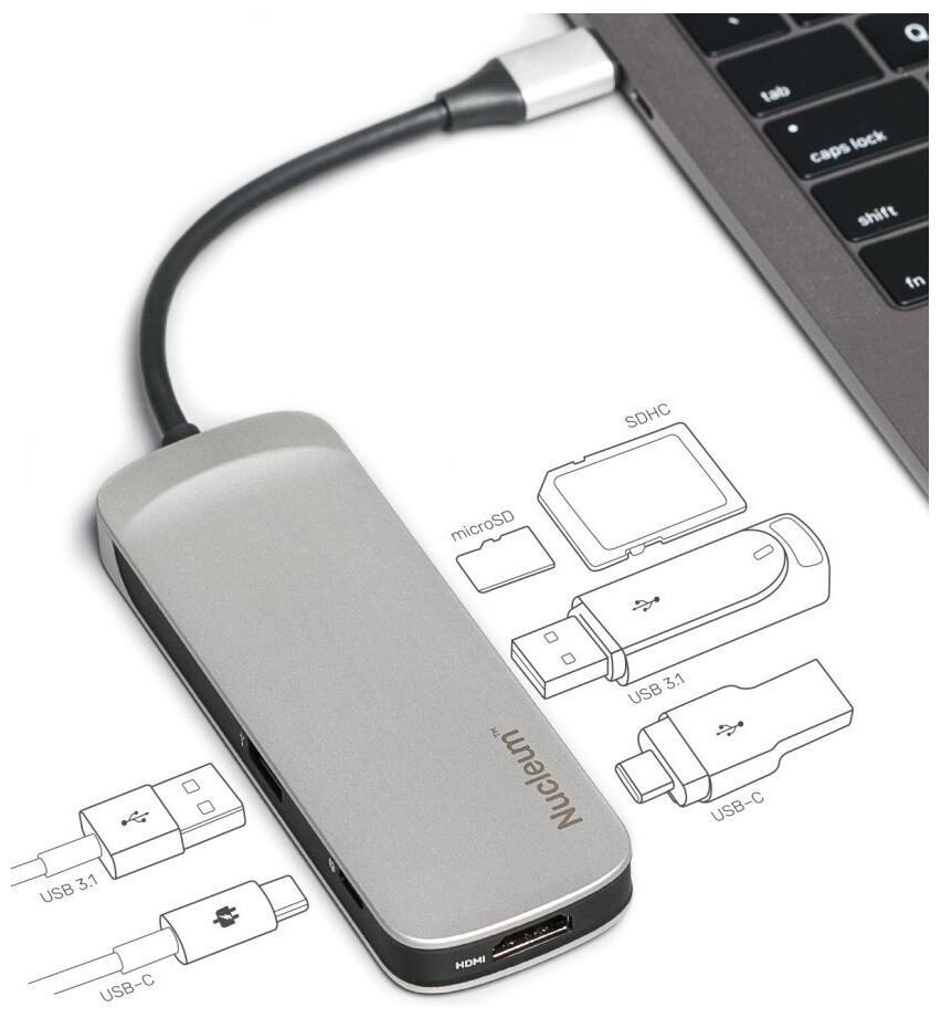 Kingston Nucleum USB C Hub 7-in-1 Type-C Adapter Hub Connect USB 3 0(C-HUBC1-SR-EN)
Kingston Nucleum USB C Hub 7-in-1 Type-C Adapter Hub Connect USB 3 0(C-HUBC1-SR-EN)