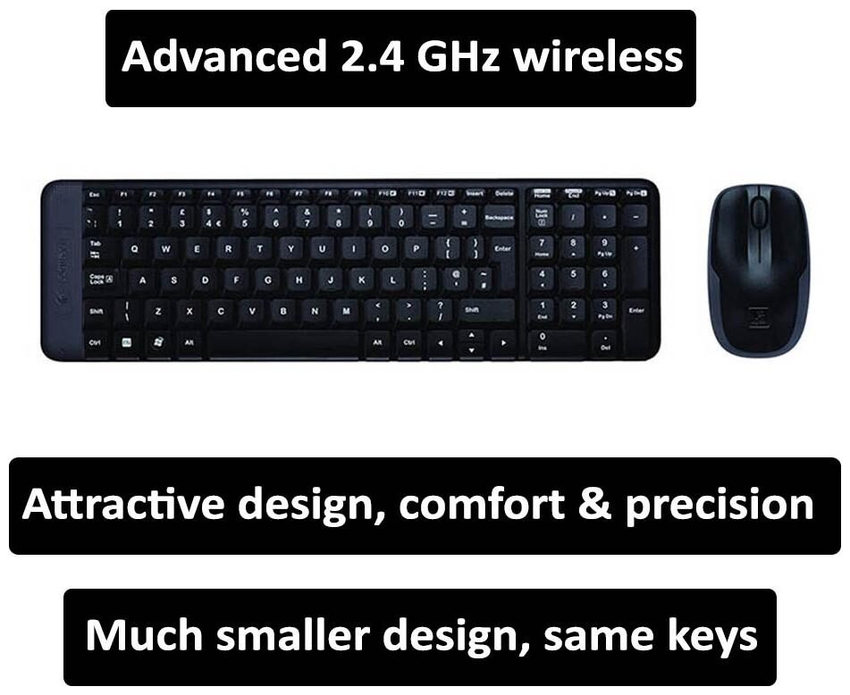 Logitech Logitech wireless combo mk220 - india Wireless Keyboard Mouse Set ( Black )
Logitech Logitech wireless combo mk220 - india Wireless Keyboard Mouse Set ( Black )