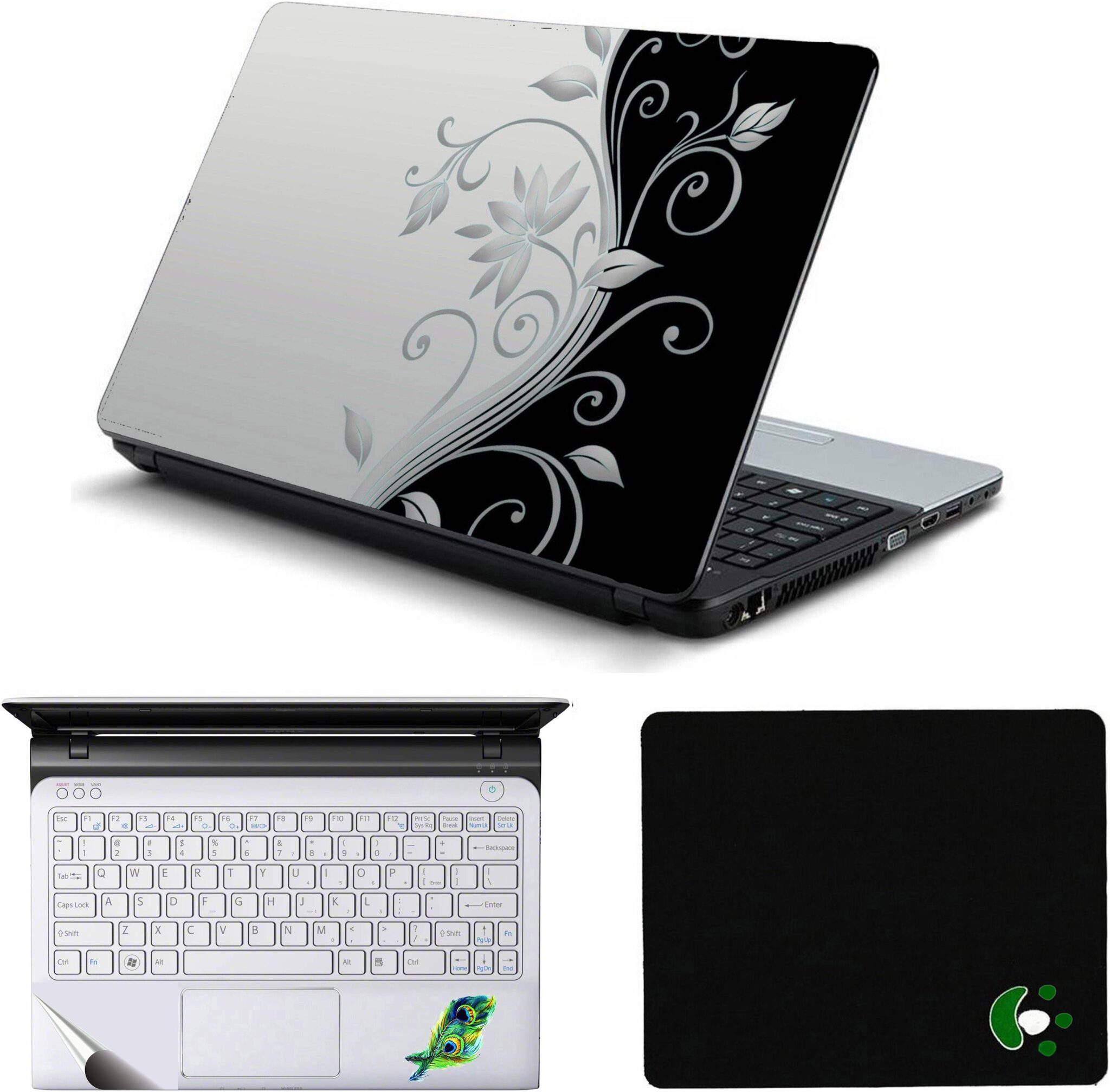 Namo Arts Black N White Floral Laptop Skin Sticker Mouse Pad and Palmrest Skin For 15 6 inch Laptop
Namo Arts Black N White Floral Laptop Skin Sticker Mouse Pad and Palmrest Skin For 15 6 inch Laptop