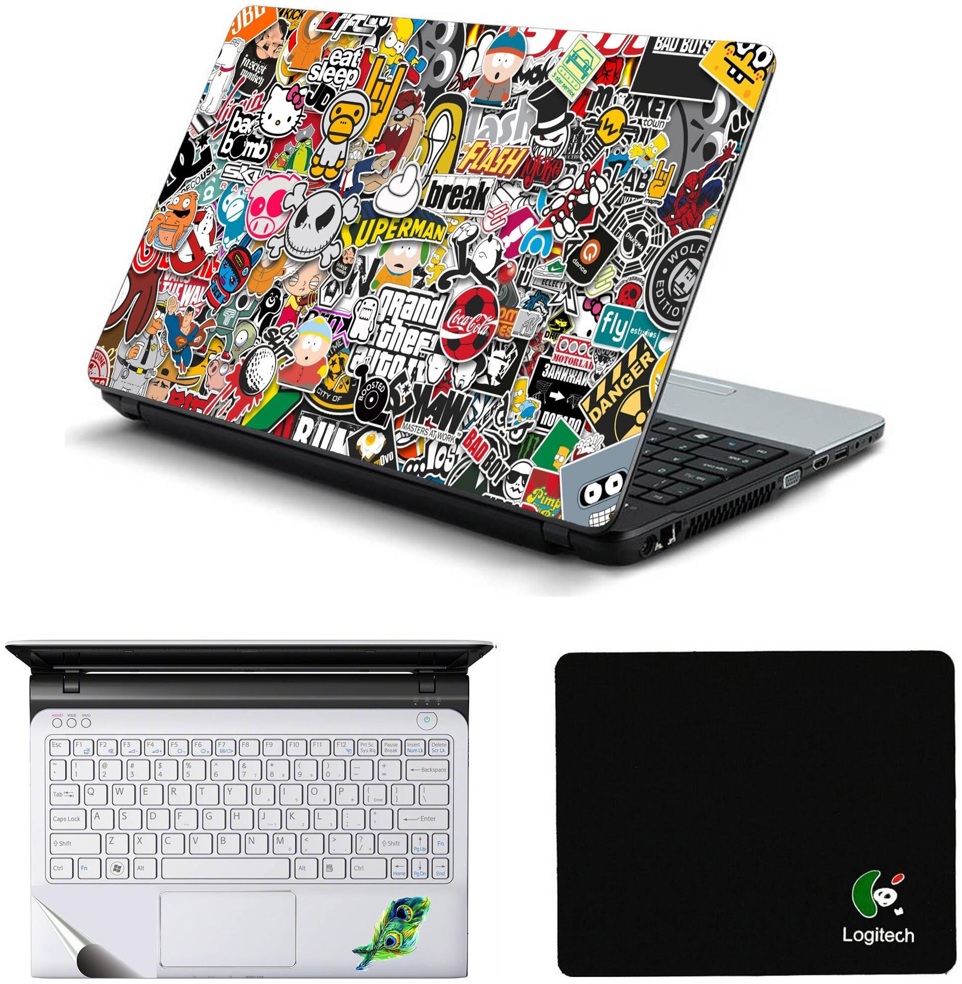 Namo Arts Laptop Accessories Combo Sticker Bomb Laptop Skin Stickers Mouse Pad and Palmrest Skin for HP-Dell-Lenovo-Acer-Asus Laptops Notebooks
Namo Arts Laptop Accessories Combo Sticker Bomb Laptop Skin Stickers Mouse Pad and Palmrest Skin for HP-Dell-Lenovo-Acer-Asus Laptops Notebooks