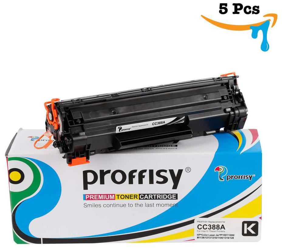 Proffisy 88A for HP CC388A Toner Cartridge Compatible HP Laser Printers P1007 P1106 P1108 P1008 M1213nf MFP M1136 MFP (5 pcs)
Proffisy 88A for HP CC388A Toner Cartridge Compatible HP Laser Printers P1007 P1106 P1108 P1008 M1213nf MFP M1136 MFP (5 pcs)