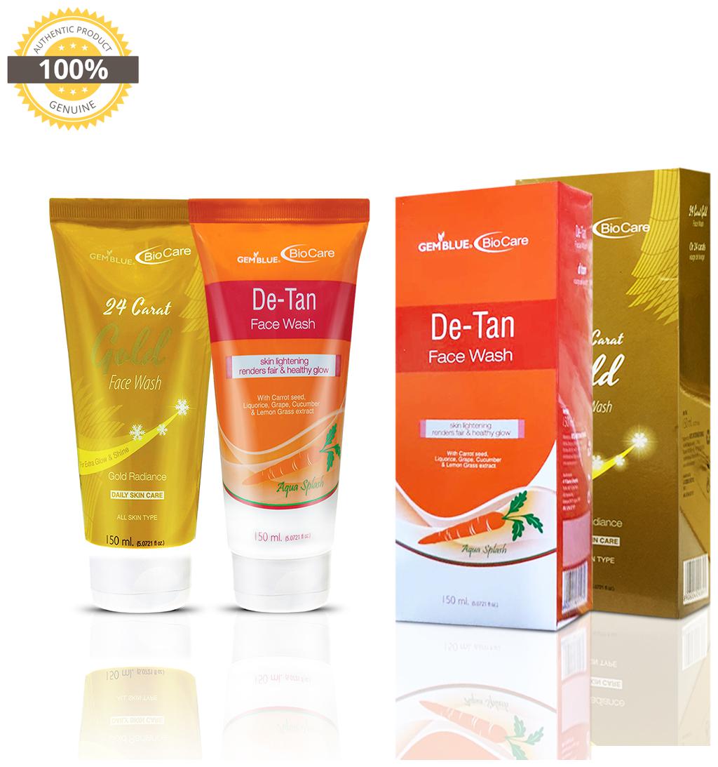 Gemblue 24 Carat Gold Face Wash 150ml Gemblue Biocare De Tan Face Wash 150ml Pack Of 2
Gemblue 24 Carat Gold Face Wash 150ml Gemblue Biocare De Tan Face Wash 150ml Pack Of 2