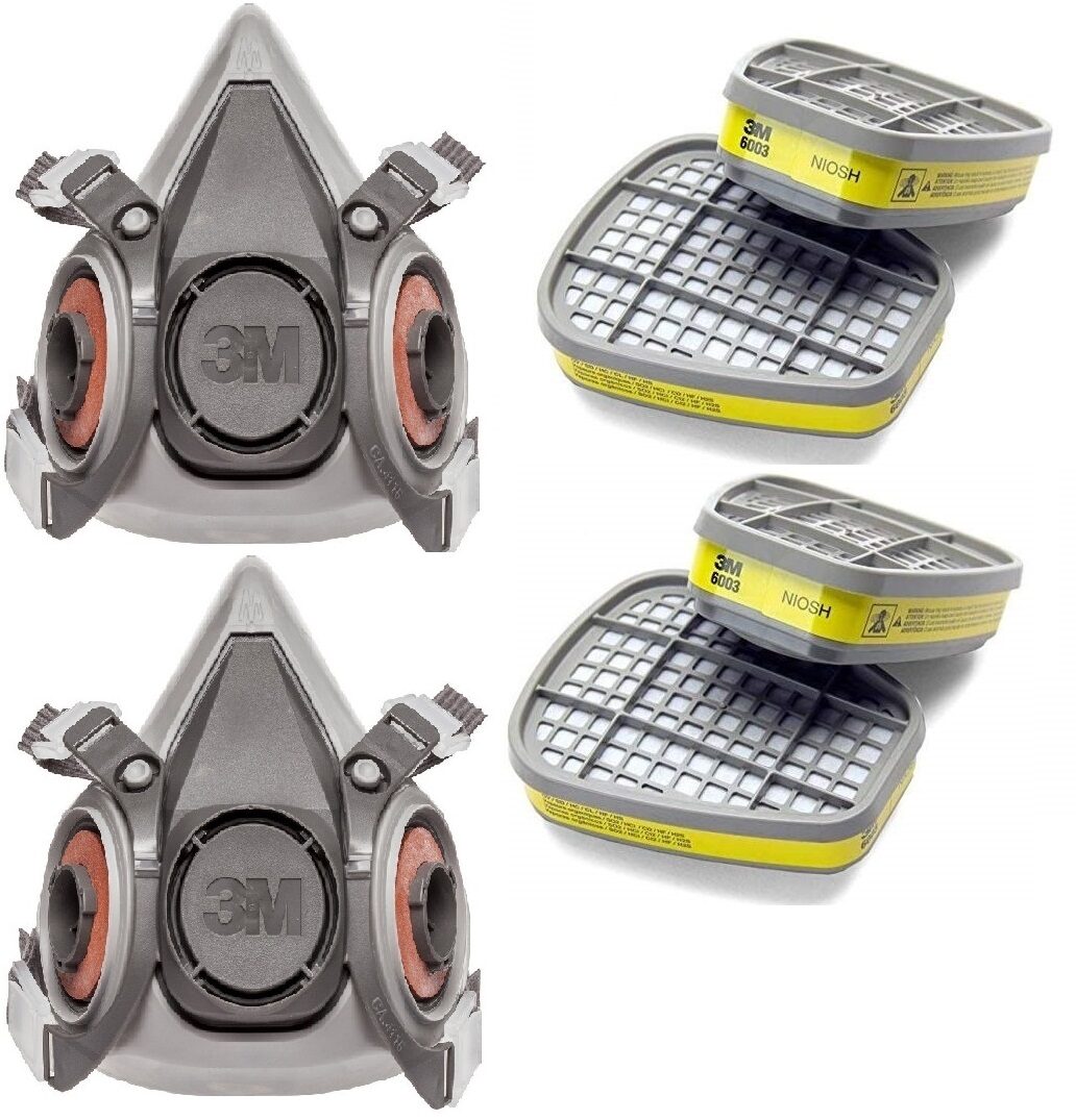 3M Half Facepiece Reusable Respirator 6200 pack of 2 and Organic Vapor or Plastic Acid Gas Cartridge 6003 two pair
3M Half Facepiece Reusable Respirator 6200 pack of 2 and Organic Vapor or Plastic Acid Gas Cartridge 6003 two pair
