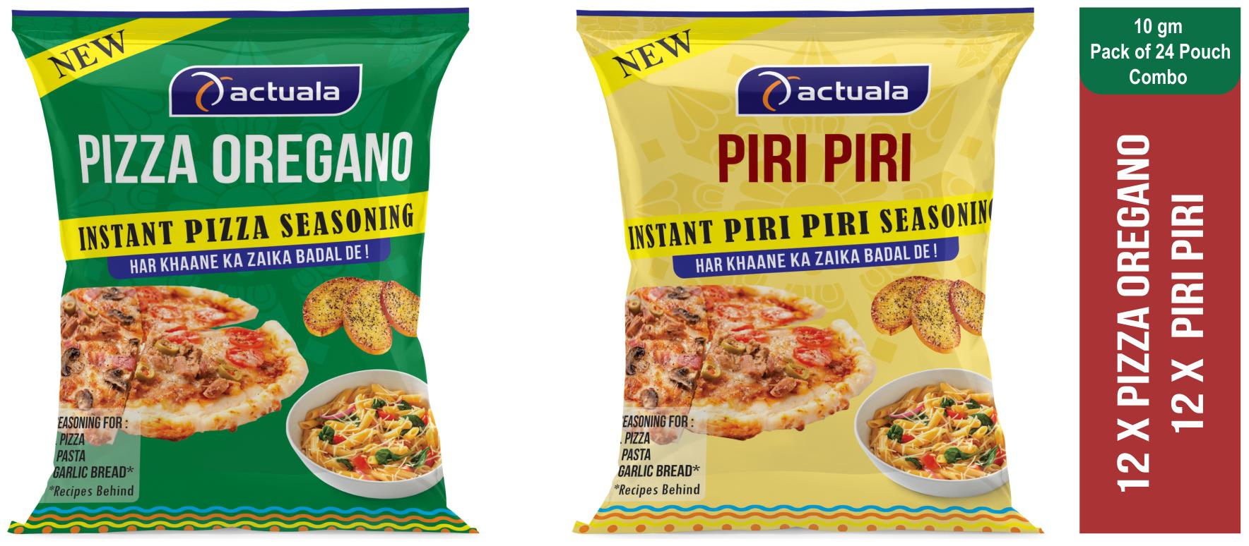 Aactuala Combo Of Pizza Oregano - 10g (Pack Of 12 ) Piri Piri Seasoning - 10g( Pack Of 12)
Aactuala Combo Of Pizza Oregano - 10g (Pack Of 12 ) Piri Piri Seasoning - 10g( Pack Of 12)