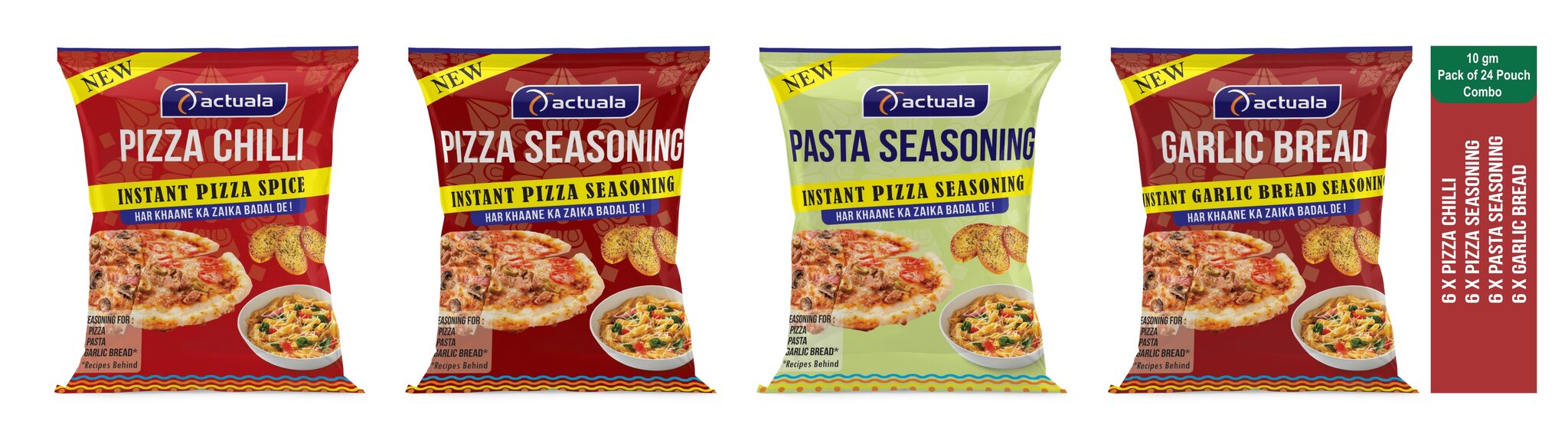 Aactuala Combo Of Pizza Chilli - 10g( Pack Of 6) Pizza Seasoning- 10g (Pack Of 6 ) Pasta Seasoning - 10g( Pack Of 6) Garlic Bread Seasoning - 10g (Pack Of 6 )
Aactuala Combo Of Pizza Chilli - 10g( Pack Of 6) Pizza Seasoning- 10g (Pack Of 6 ) Pasta Seasoning - 10g( Pack Of 6) Garlic Bread Seasoning - 10g (Pack Of 6 )