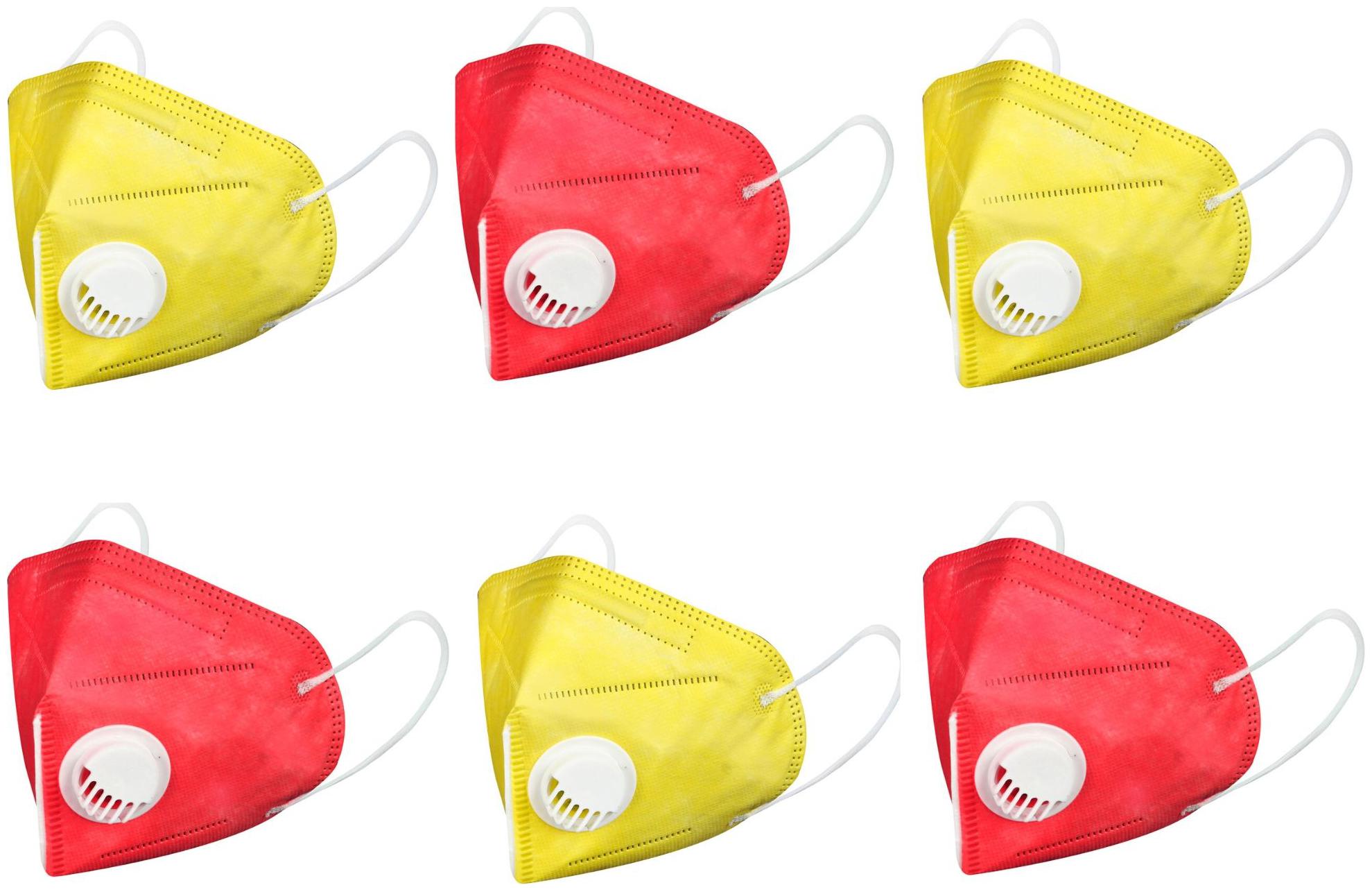Aahana Anti Pollution KN95 5 Layer Protection Washable And Resuable Mask Yellow and Red(Pack of 6) 
Aahana Anti Pollution KN95 5 Layer Protection Washable And Resuable Mask Yellow and Red(Pack of 6)
