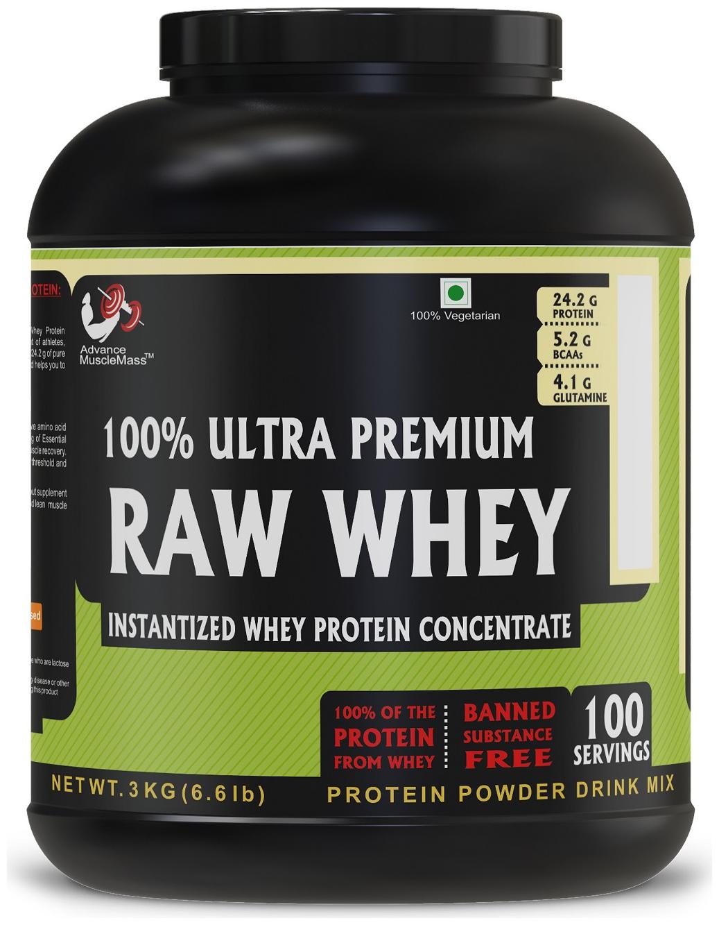 Advance MuscleMass Raw Whey Protein Concentrate 24 3 g protein Lab tested Raw Whey from USA Unflavoured 3 Kg (6 6 lb)
Advance MuscleMass Raw Whey Protein Concentrate 24 3 g protein Lab tested Raw Whey from USA Unflavoured 3 Kg (6 6 lb)
