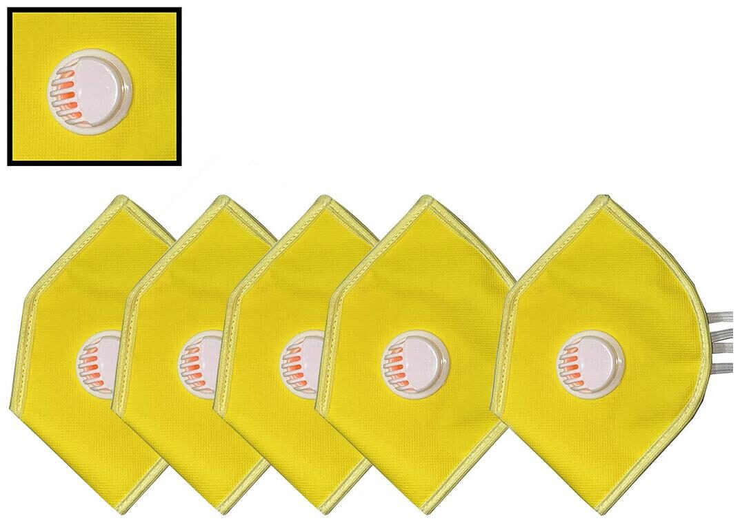 AESTMO (Pack Of 5) Eco-Friendly Cotton Washable Reusable Anti Dust 4 Layer Face Mask With Filter Valve (Yellow)
AESTMO (Pack Of 5) Eco-Friendly Cotton Washable Reusable Anti Dust 4 Layer Face Mask With Filter Valve (Yellow)