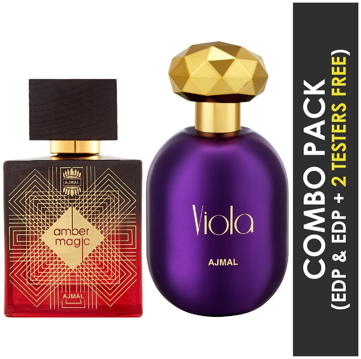 Ajmal Amber Magic EDP Spicy Aromatic Perfume 100ml for Men and Viola EDP Fruity Floral Perfume 75ml for Women
Ajmal Amber Magic EDP Spicy Aromatic Perfume 100ml for Men and Viola EDP Fruity Floral Perfume 75ml for Women