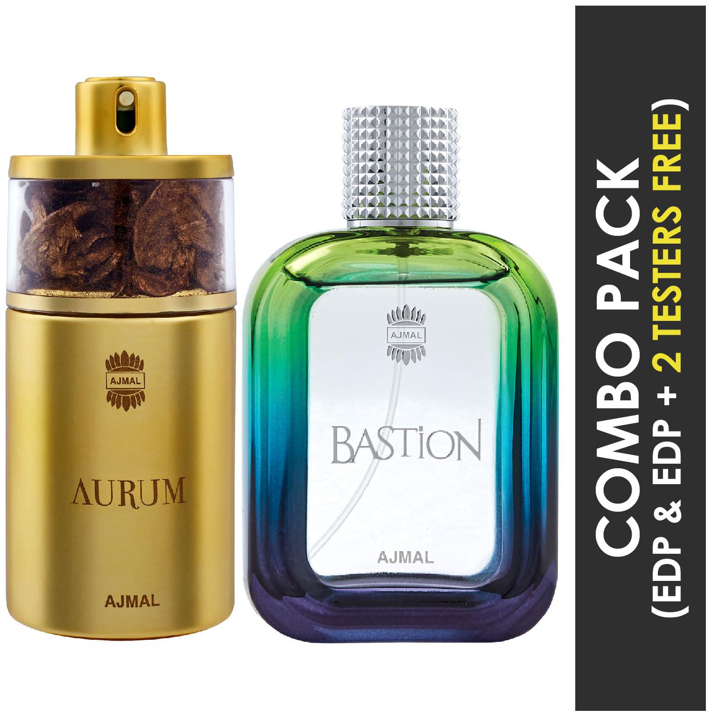 Ajmal Aurum EDP Fruity Floral Perfume 75ml for Women and Ajmal Bastion EDP Woody Aromatic Perfume 100ml for Men
Ajmal Aurum EDP Fruity Floral Perfume 75ml for Women and Ajmal Bastion EDP Woody Aromatic Perfume 100ml for Men