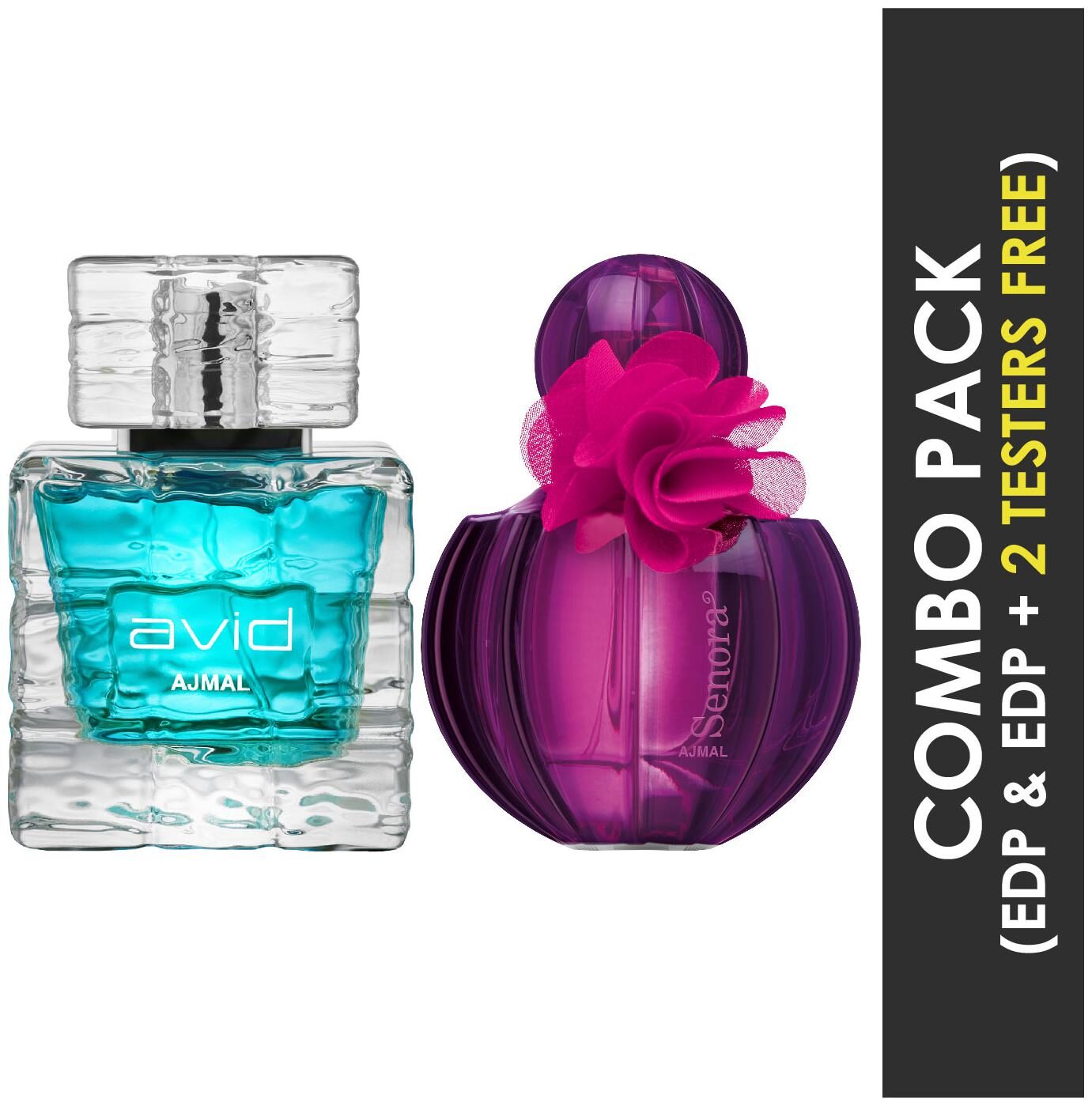 Ajmal Avid EDP Aquatic Woody Perfume 75ml for Men and Senora EDP Floral Spicy Perfume 75ml for Women
Ajmal Avid EDP Aquatic Woody Perfume 75ml for Men and Senora EDP Floral Spicy Perfume 75ml for Women