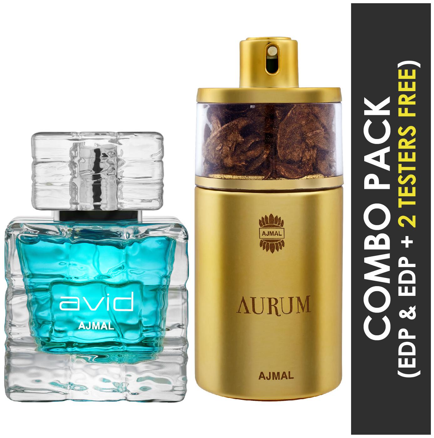 Ajmal Avid EDP Aquatic Woody Perfume 75ml for Men and Ajmal Aurum EDP Fruity Floral Perfume 75ml for Women (Pack of 2)
Ajmal Avid EDP Aquatic Woody Perfume 75ml for Men and Ajmal Aurum EDP Fruity Floral Perfume 75ml for Women (Pack of 2)