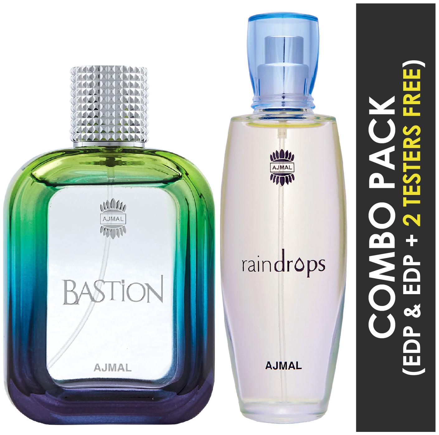 Ajmal Bastion EDP Woody Aromatic Perfume 100ml for Men and Ajmal Raindrops EDP Floral Chypre Perfume 50ml for Women
Ajmal Bastion EDP Woody Aromatic Perfume 100ml for Men and Ajmal Raindrops EDP Floral Chypre Perfume 50ml for Women