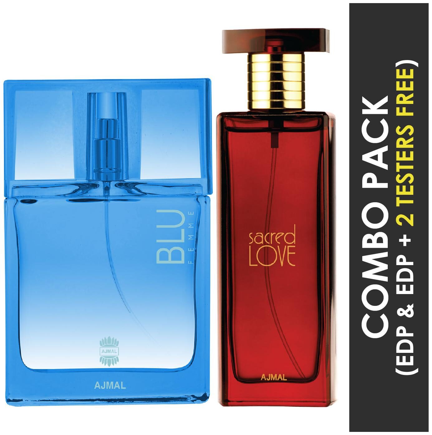 Ajmal Blu Femme EDP Floral Woody Perfume 50ml for Women and Ajmal Sacred Love EDP Floral Musky Perfume 50ml for Women
Ajmal Blu Femme EDP Floral Woody Perfume 50ml for Women and Ajmal Sacred Love EDP Floral Musky Perfume 50ml for Women