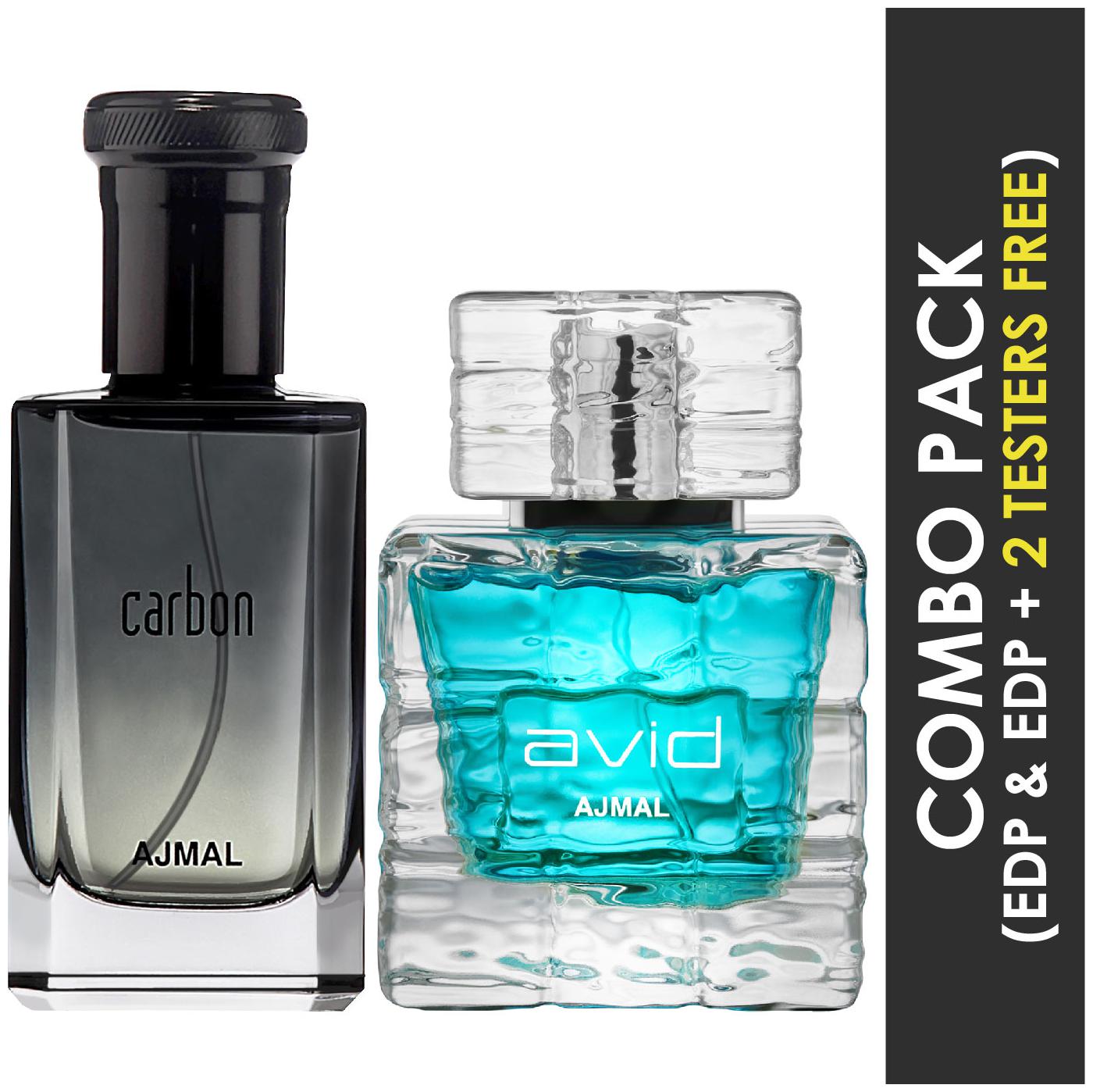 Ajmal Carbon EDP Citrus Spicy Perfume 100ml for Men and Ajmal Avid EDP Aquatic Woody Perfume 75ml for Men
Ajmal Carbon EDP Citrus Spicy Perfume 100ml for Men and Ajmal Avid EDP Aquatic Woody Perfume 75ml for Men