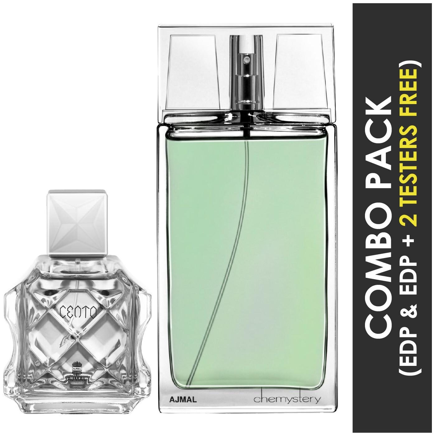Ajmal Cento EDP Citrus Aromatic Perfume 100ml for Men and Ajmal Chemystery EDP Spicy Woody Perfume 90ml for Men
Ajmal Cento EDP Citrus Aromatic Perfume 100ml for Men and Ajmal Chemystery EDP Spicy Woody Perfume 90ml for Men