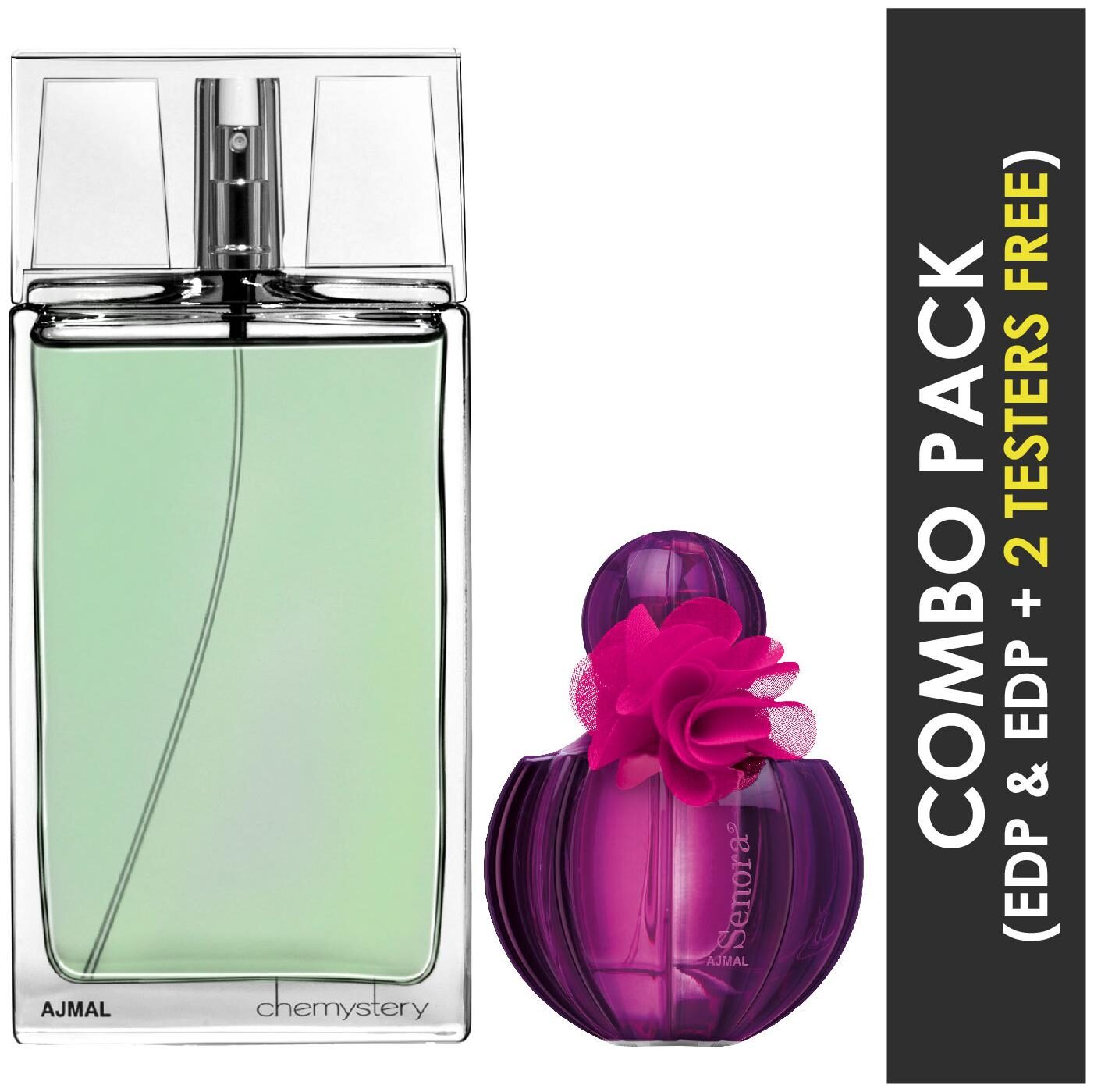 Ajmal Chemystery EDP Spicy Woody Perfume 90ml for Men and Senora EDP Floral Spicy Perfume 75ml for Women
Ajmal Chemystery EDP Spicy Woody Perfume 90ml for Men and Senora EDP Floral Spicy Perfume 75ml for Women