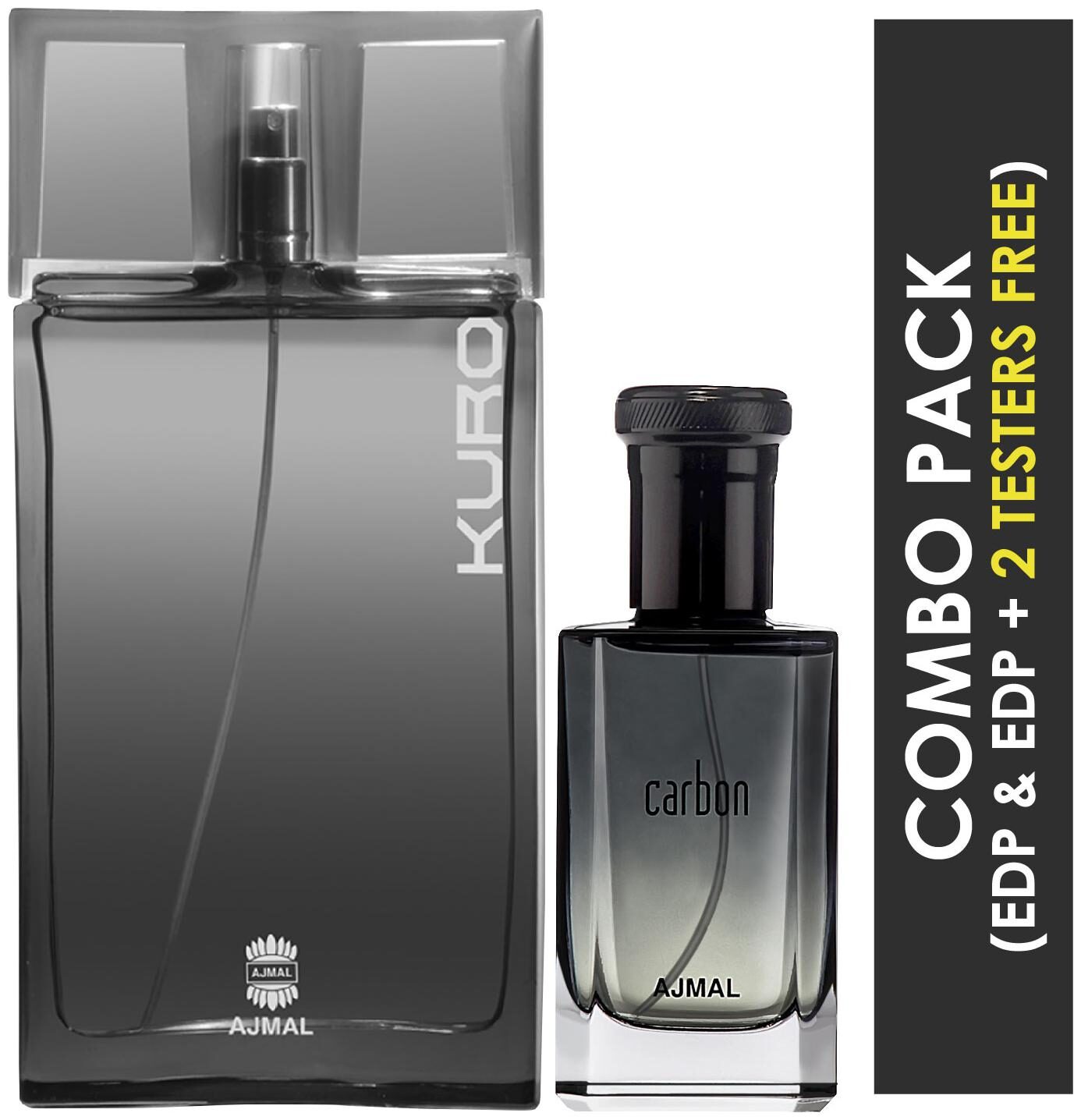 Ajmal Kuro EDP Aromatic Spicy Perfume 90ml for Men and Carbon EDP Citrus Spicy Perfume 100ml for Men (Pack of 2)
Ajmal Kuro EDP Aromatic Spicy Perfume 90ml for Men and Carbon EDP Citrus Spicy Perfume 100ml for Men (Pack of 2)