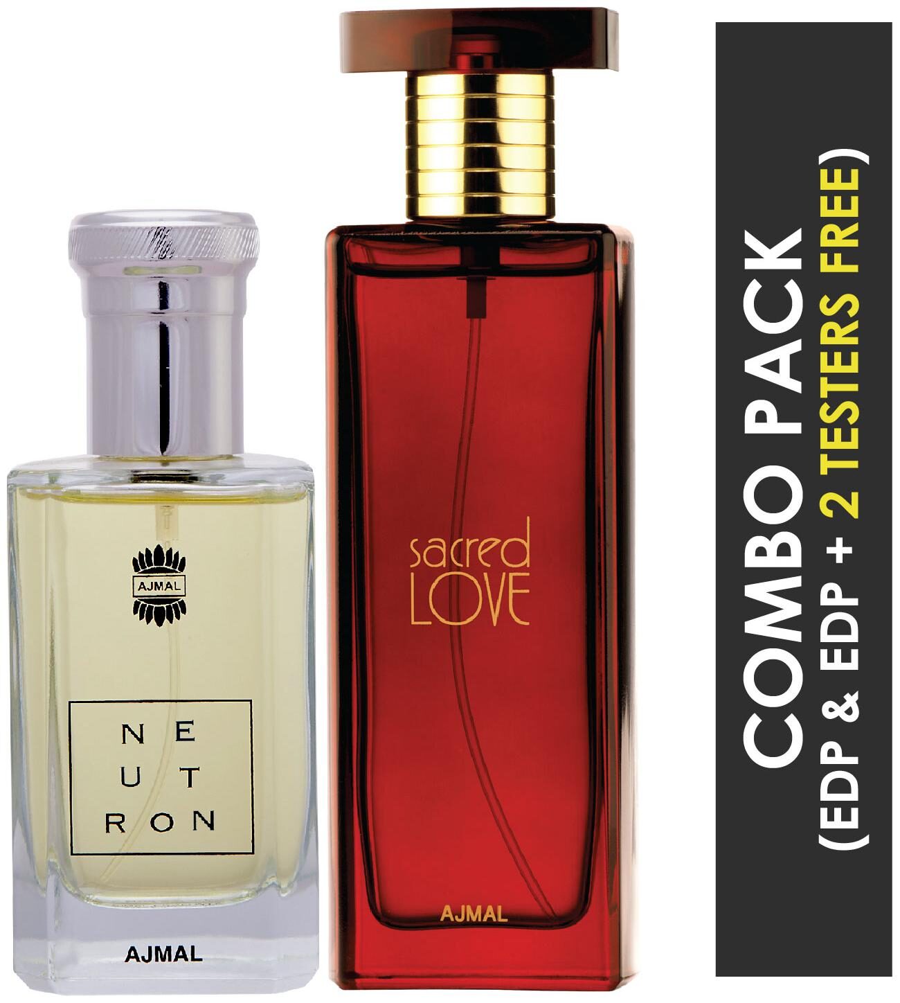 Ajmal Neutron EDP Citrus Fruity Perfume 100ml for Men and Ajmal Sacred Love EDP Floral Musky Perfume 50ml for Women (Pack of 2)
Ajmal Neutron EDP Citrus Fruity Perfume 100ml for Men and Ajmal Sacred Love EDP Floral Musky Perfume 50ml for Women (Pack of 2)