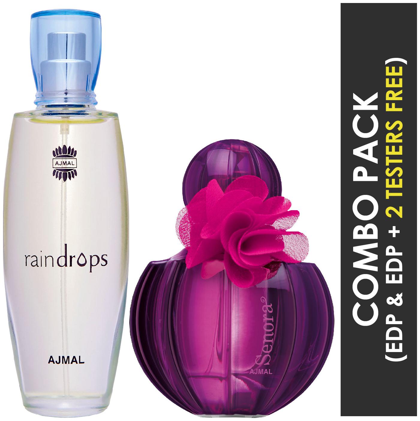Ajmal Raindrops EDP Floral Chypre Perfume 50ml for Women and Ajmal Senora EDP Floral Spicy Perfume 75ml for Women
Ajmal Raindrops EDP Floral Chypre Perfume 50ml for Women and Ajmal Senora EDP Floral Spicy Perfume 75ml for Women