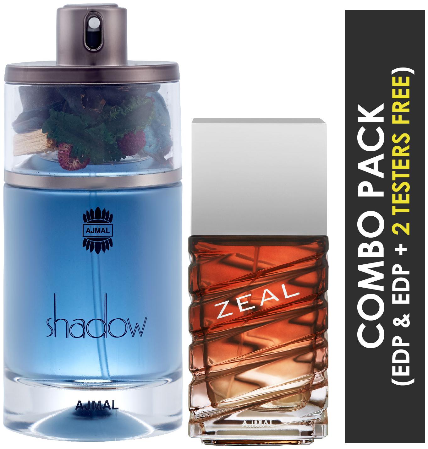 Ajmal Shadow HIM EDP Spicy Woody Perfume 75ml for Men and Ajmal Zeal EDP Aquatic Woody Perfume 100ml for Men
Ajmal Shadow HIM EDP Spicy Woody Perfume 75ml for Men and Ajmal Zeal EDP Aquatic Woody Perfume 100ml for Men