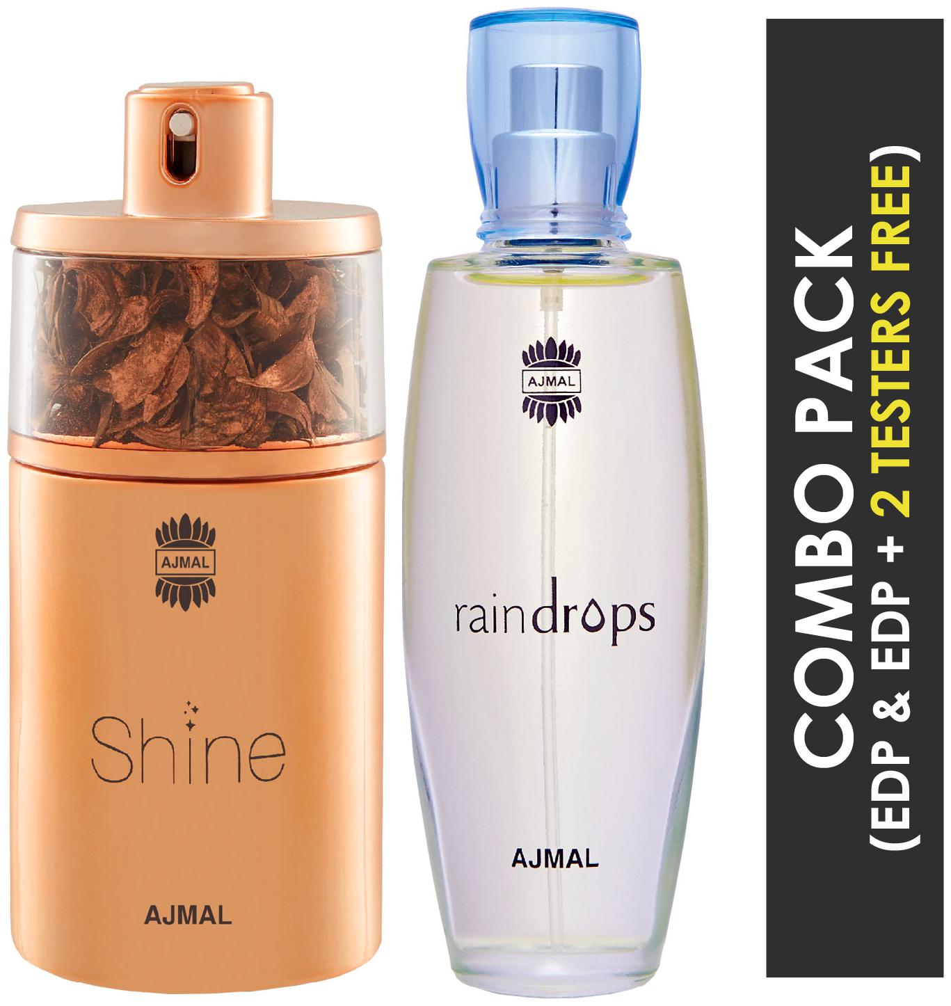 Ajmal Shine EDP Floral Powdery Perfume 75ml for Women and Ajmal Raindrops EDP Floral Chypre Perfume 50ml for Women
Ajmal Shine EDP Floral Powdery Perfume 75ml for Women and Ajmal Raindrops EDP Floral Chypre Perfume 50ml for Women