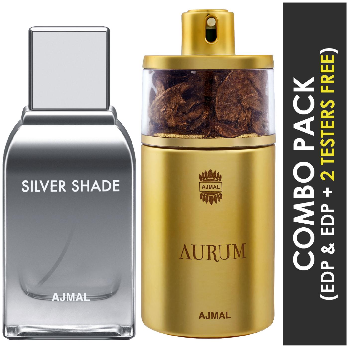 Ajmal Silver Shade EDP Citrus Woody Perfume 100ml for Men and Ajmal Aurum EDP Fruity Floral Perfume 75ml for Women
Ajmal Silver Shade EDP Citrus Woody Perfume 100ml for Men and Ajmal Aurum EDP Fruity Floral Perfume 75ml for Women