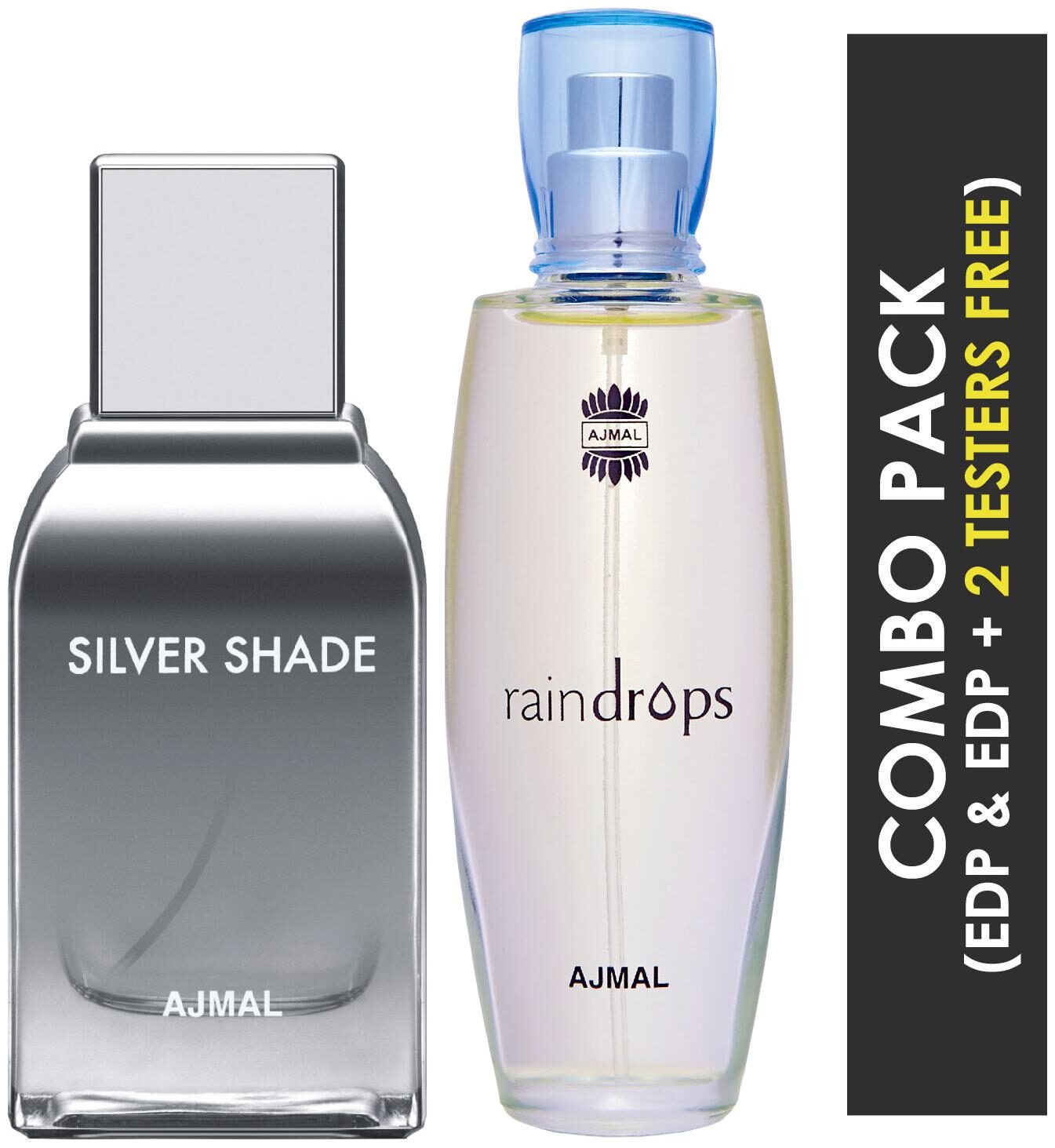 Ajmal Silver Shade EDP Citrus Woody Perfume 100ml for Men and Ajmal Raindrops EDP Floral Chypre Perfume 50ml for Women (Pack of 2)
Ajmal Silver Shade EDP Citrus Woody Perfume 100ml for Men and Ajmal Raindrops EDP Floral Chypre Perfume 50ml for Women (Pack of 2)