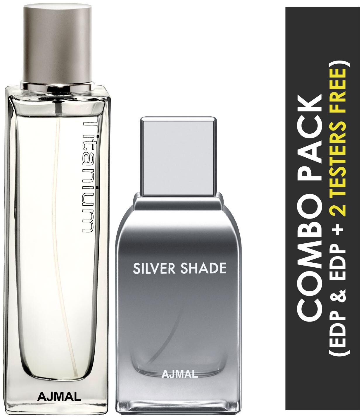 Ajmal Titanium EDP Citrus Spicy Perfume 100ml for Men and Silver Shade EDP Citrus Woody Perfume 100ml for Men (Pack of 2)
Ajmal Titanium EDP Citrus Spicy Perfume 100ml for Men and Silver Shade EDP Citrus Woody Perfume 100ml for Men (Pack of 2)