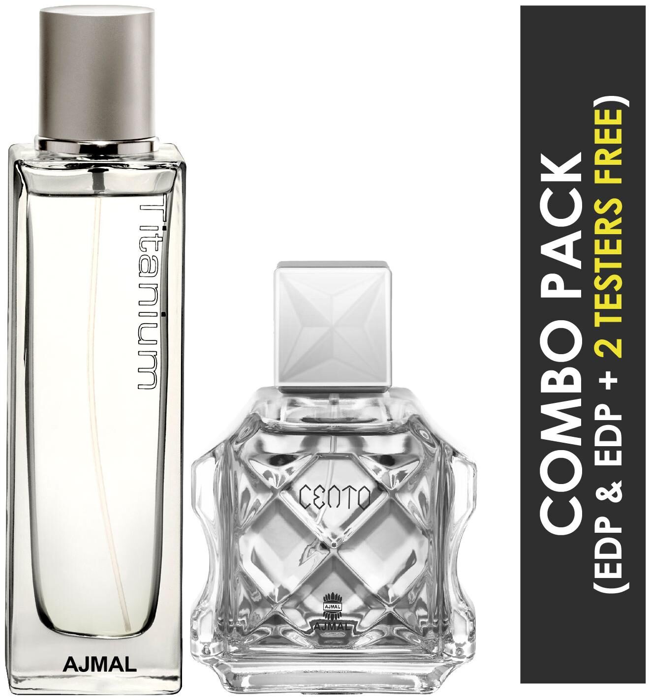 Ajmal Titanium EDP Citrus Spicy Perfume 100ml for Men and Ajmal Cento EDP Citrus Aromatic Perfume 100ml for Men (Pack of 2)
Ajmal Titanium EDP Citrus Spicy Perfume 100ml for Men and Ajmal Cento EDP Citrus Aromatic Perfume 100ml for Men (Pack of 2)