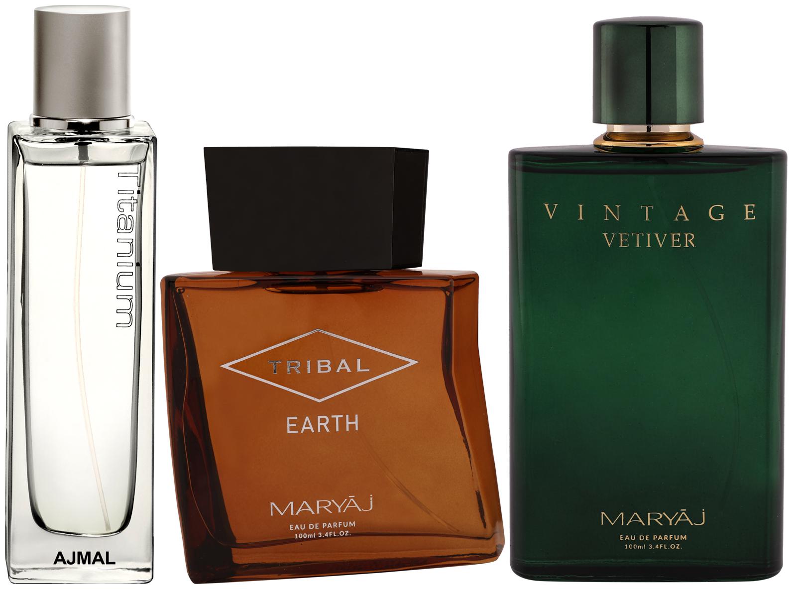 Ajmal Titanium EDP Fresh Perfume Maryaj Tribal Earth EDP Maryaj Vintage Vetiver EDP 100ml (Pack of 3)
Ajmal Titanium EDP Fresh Perfume Maryaj Tribal Earth EDP Maryaj Vintage Vetiver EDP 100ml (Pack of 3)