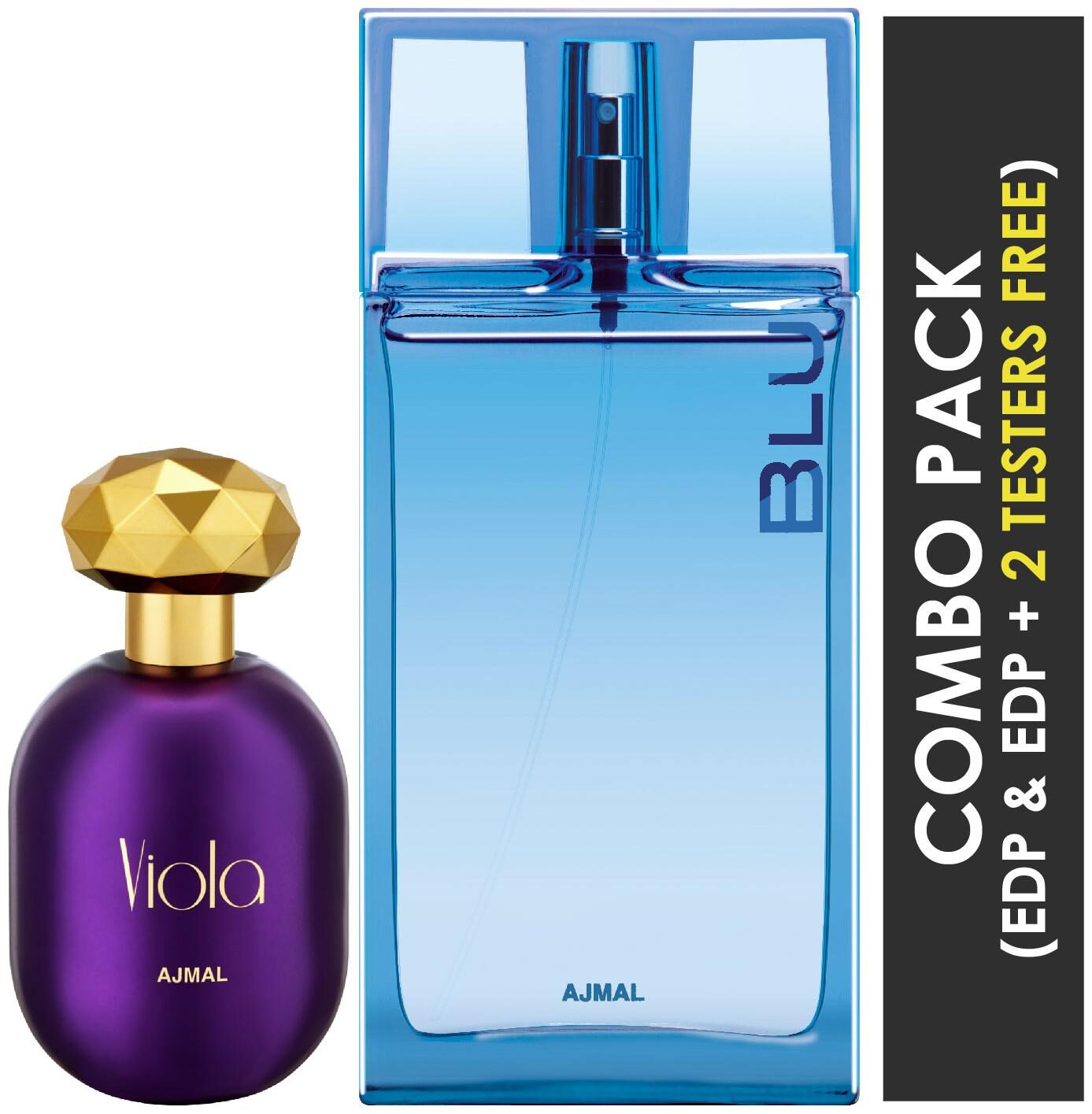 Ajmal Viola EDP Fruity Floral Perfume 75ml for Women and Ajmal Blu EDP Aquatic Woody Perfume 90ml for Men (Pack of 2)
Ajmal Viola EDP Fruity Floral Perfume 75ml for Women and Ajmal Blu EDP Aquatic Woody Perfume 90ml for Men (Pack of 2)
