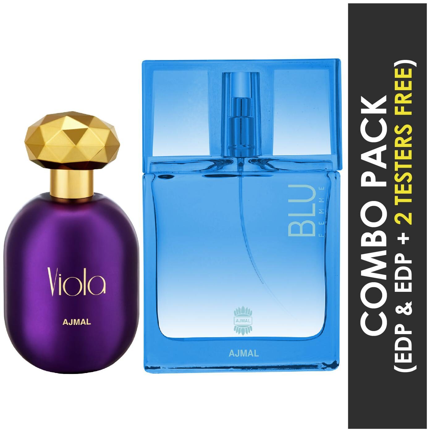 Ajmal Viola EDP Fruity Floral Perfume 75ml for Women and Ajmal Blu Femme EDP Floral Woody Perfume 50ml for Women
Ajmal Viola EDP Fruity Floral Perfume 75ml for Women and Ajmal Blu Femme EDP Floral Woody Perfume 50ml for Women