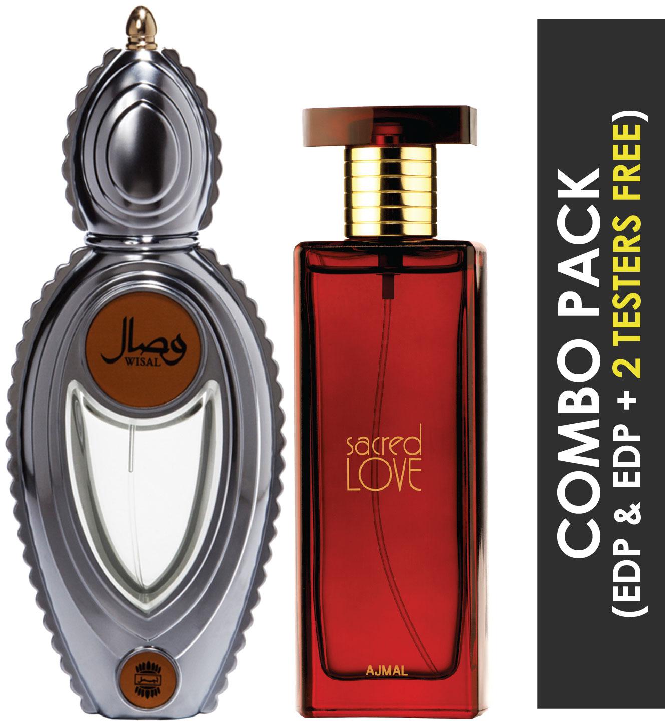Ajmal Wisal EDP Floral Musky Perfume 50ml for Women and Ajmal Sacred Love EDP Floral Musky Perfume 50ml for Women 
Ajmal Wisal EDP Floral Musky Perfume 50ml for Women and Ajmal Sacred Love EDP Floral Musky Perfume 50ml for Women
