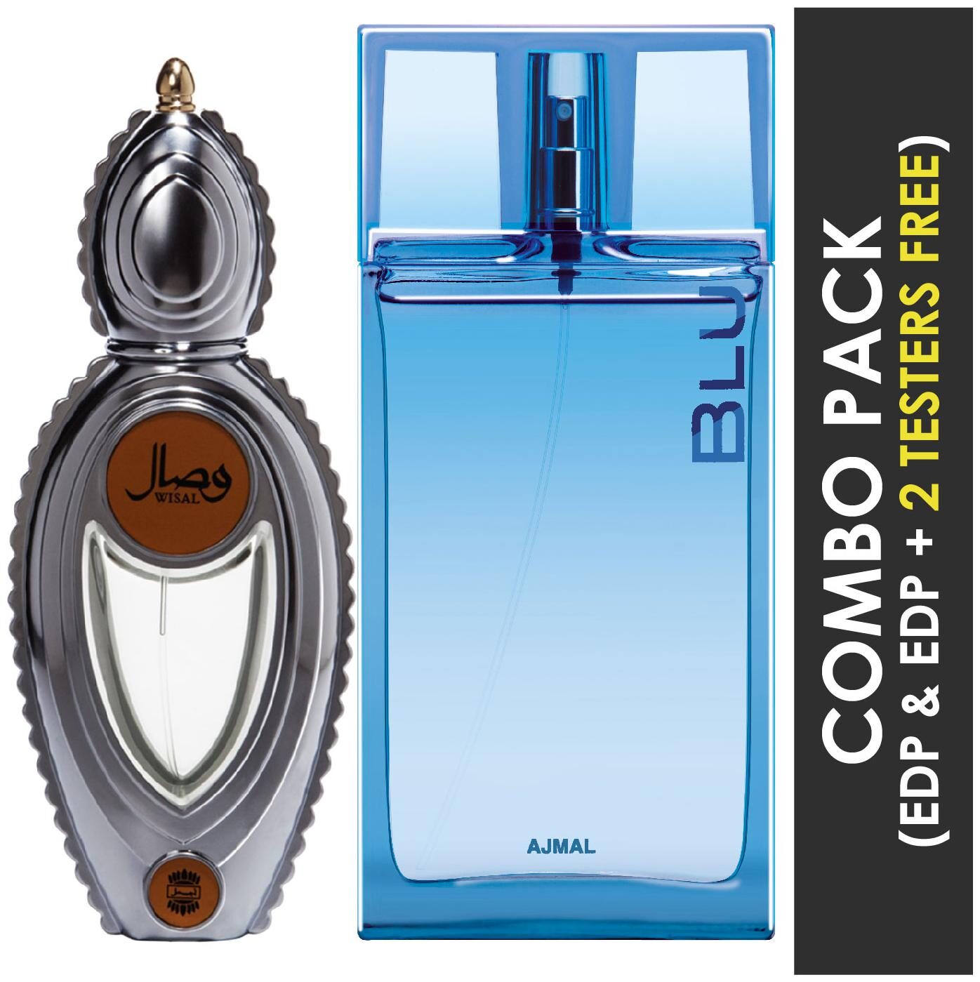 Ajmal Wisal EDP Floral Musky Perfume 50ml for Women and Ajmal Blu EDP Aquatic Woody Perfume 90ml for Men
Ajmal Wisal EDP Floral Musky Perfume 50ml for Women and Ajmal Blu EDP Aquatic Woody Perfume 90ml for Men