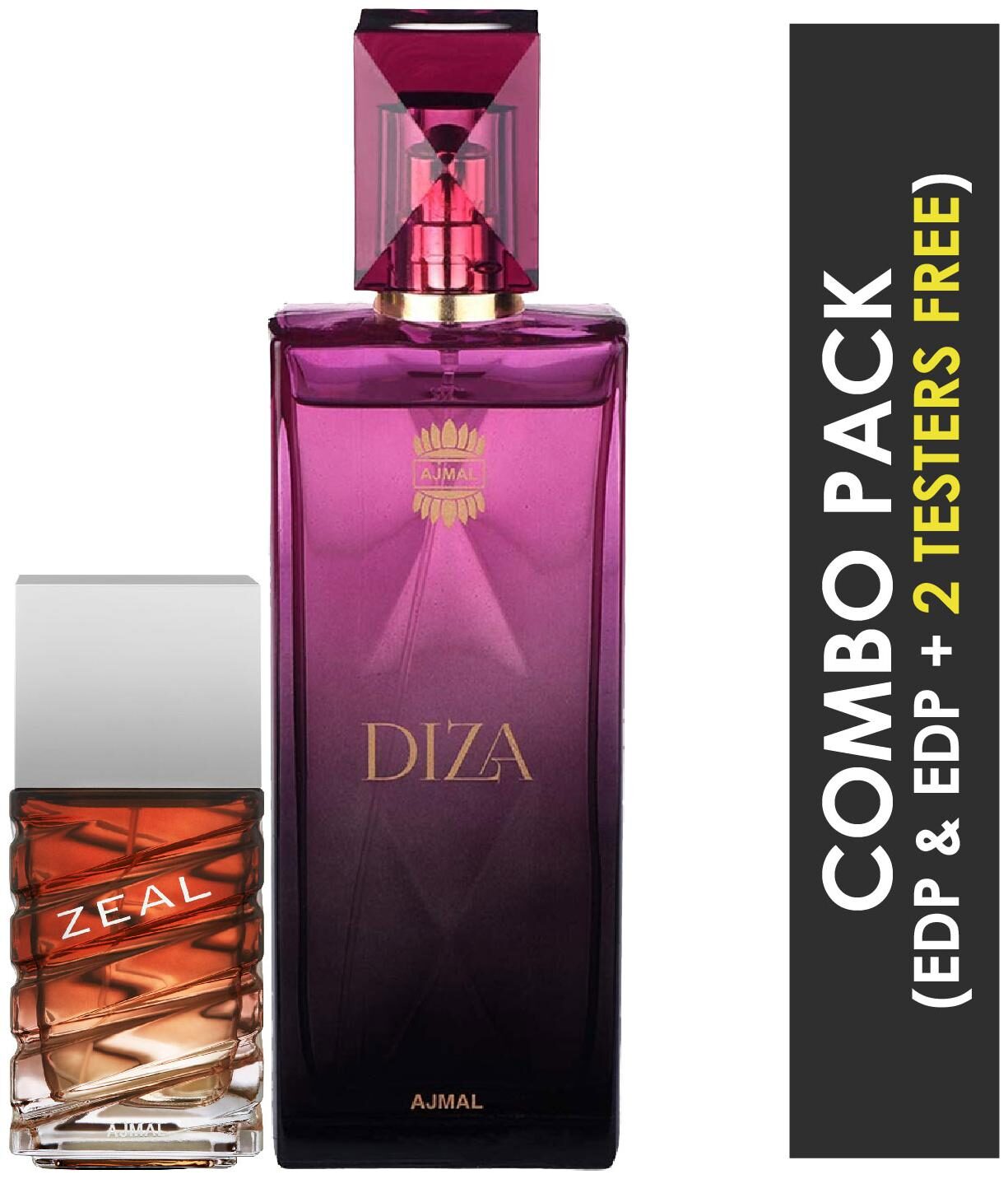 Ajmal Zeal EDP Aquatic Woody Perfume 100ml for Men and Diza EDP Fruity Floral Perfume 100ml for Women
Ajmal Zeal EDP Aquatic Woody Perfume 100ml for Men and Diza EDP Fruity Floral Perfume 100ml for Women