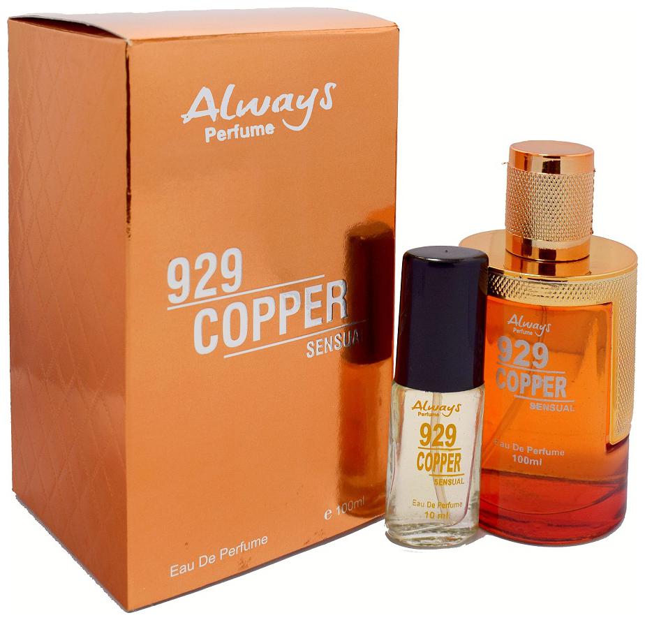Always Copper Eau De Perfume for Men Women Pack of 1 (100 ml) With 929 Sensual Eau De Perfume Free 10 ml
Always Copper Eau De Perfume for Men Women Pack of 1 (100 ml) With 929 Sensual Eau De Perfume Free 10 ml