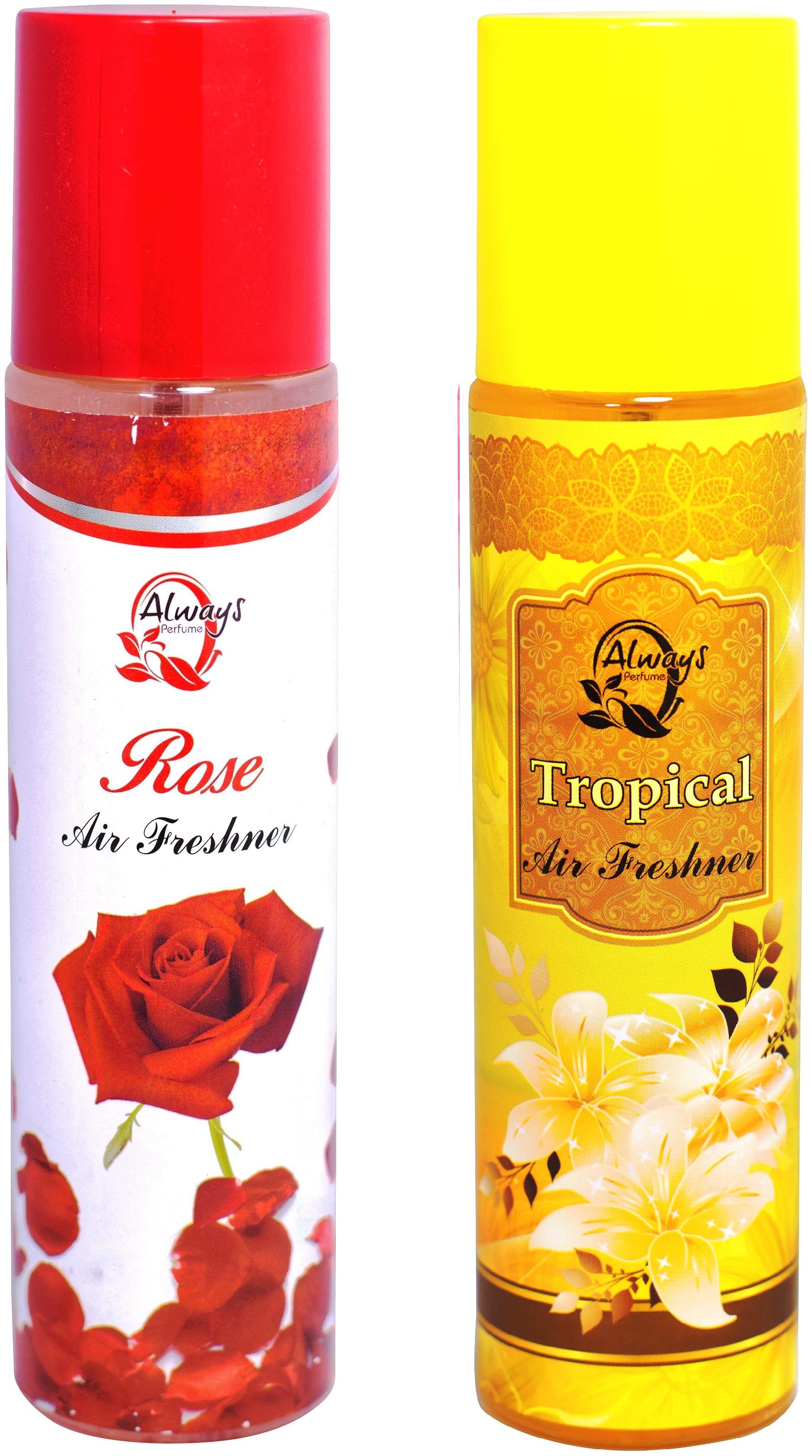 Always Perfumes Rose 250ml Tropical 250ml 4in 1 Natural Fragrance Air Freshener (Pack of 2)
Always Perfumes Rose 250ml Tropical 250ml 4in 1 Natural Fragrance Air Freshener (Pack of 2)