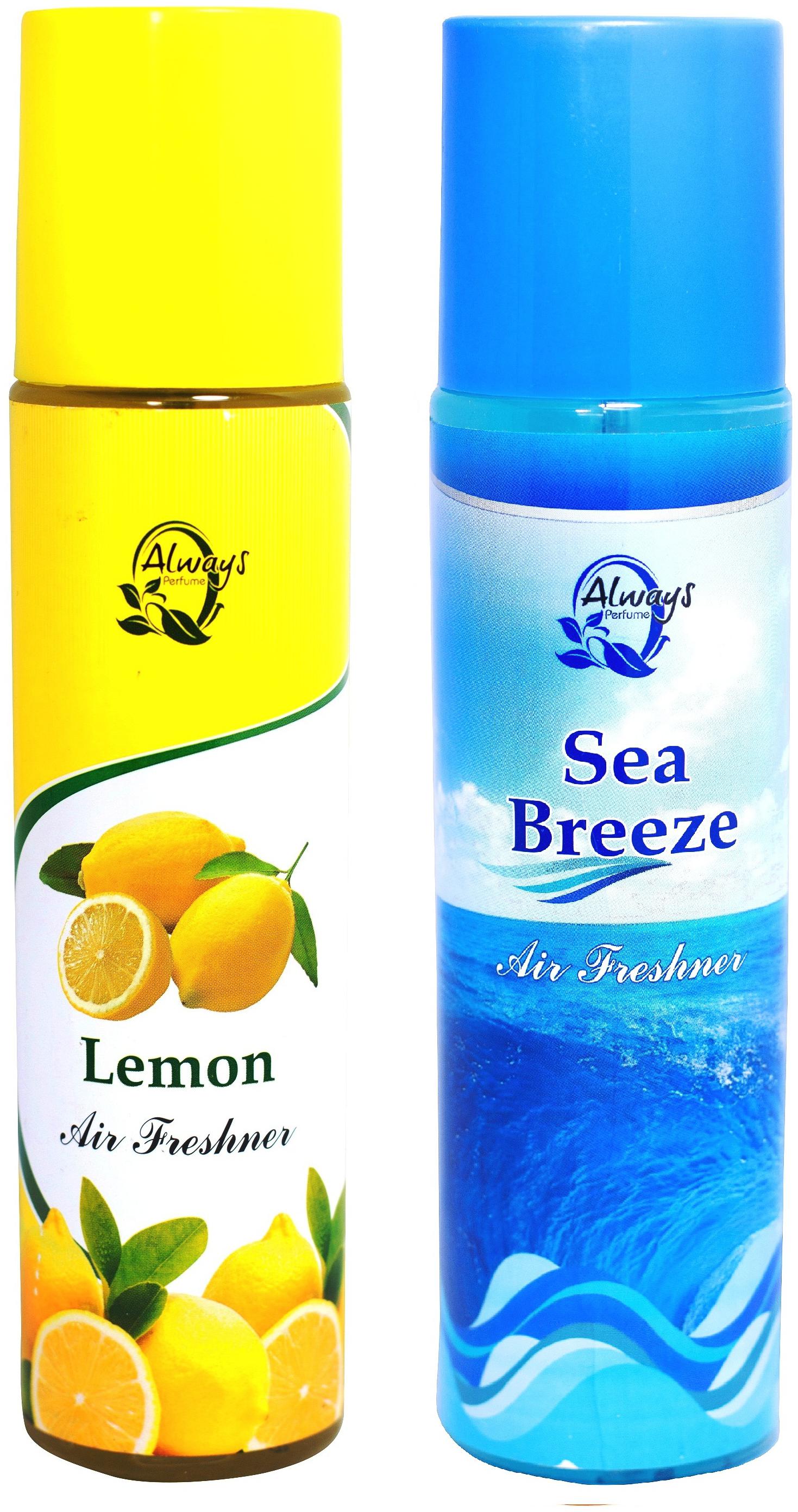 Always Perfumes Lemon 250ml Sea Breeze 250ml 4in 1 Natural Fragrance Air Freshener (Pack of 2)
Always Perfumes Lemon 250ml Sea Breeze 250ml 4in 1 Natural Fragrance Air Freshener (Pack of 2)