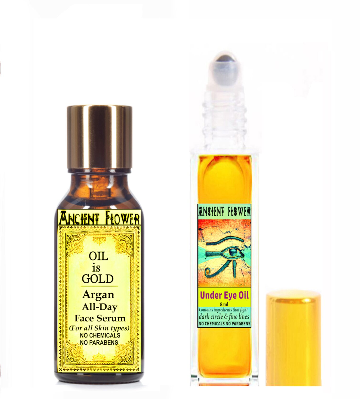 Ancient Flower Oil Is Gold Argan All Day Face Serum (5 ml) Under Eye Oil (8 ml) Pack Of 2
Ancient Flower Oil Is Gold Argan All Day Face Serum (5 ml) Under Eye Oil (8 ml) Pack Of 2